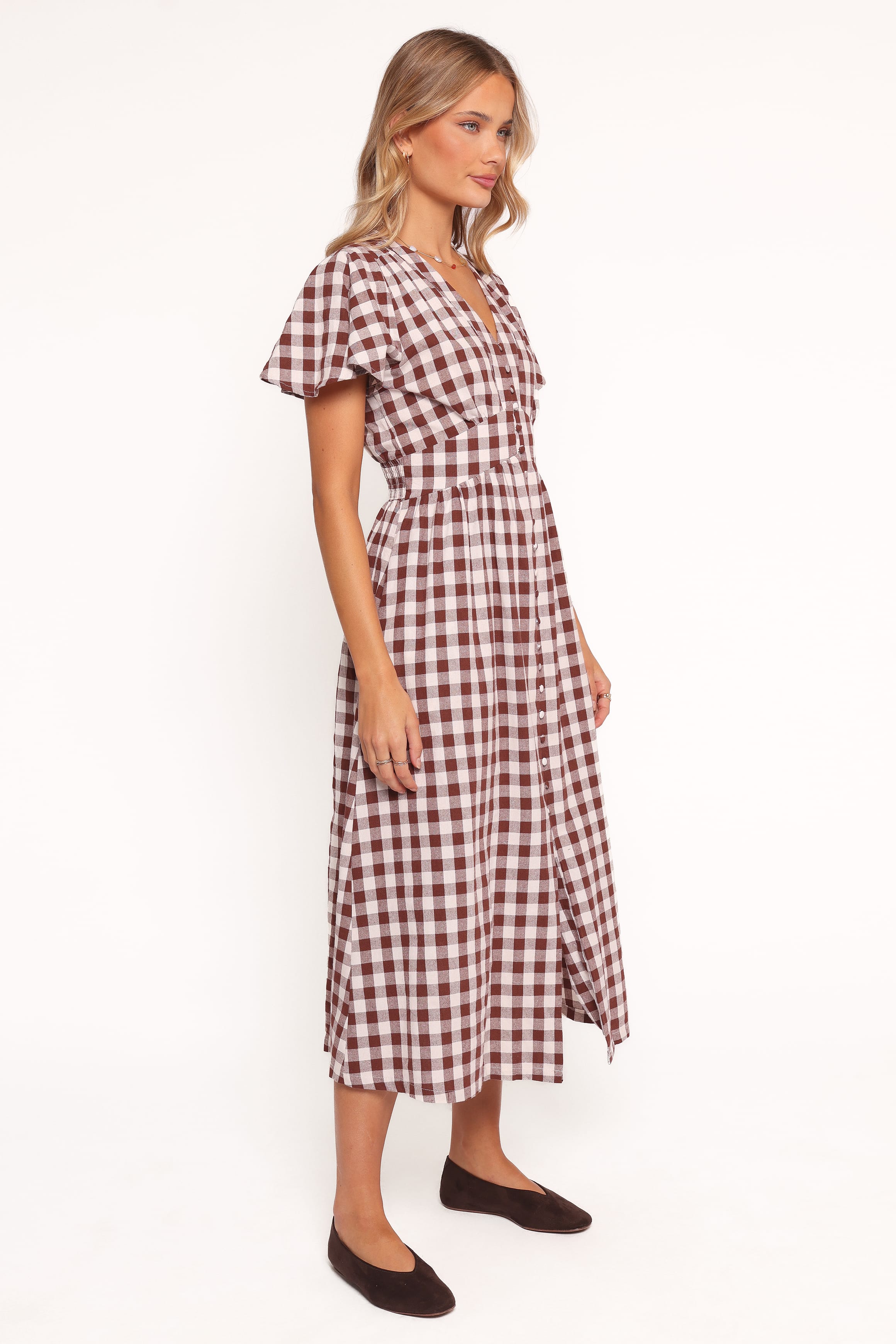 Petal and Pup USA DRESSES Robinson Maxi Dress - Brown Gingham
