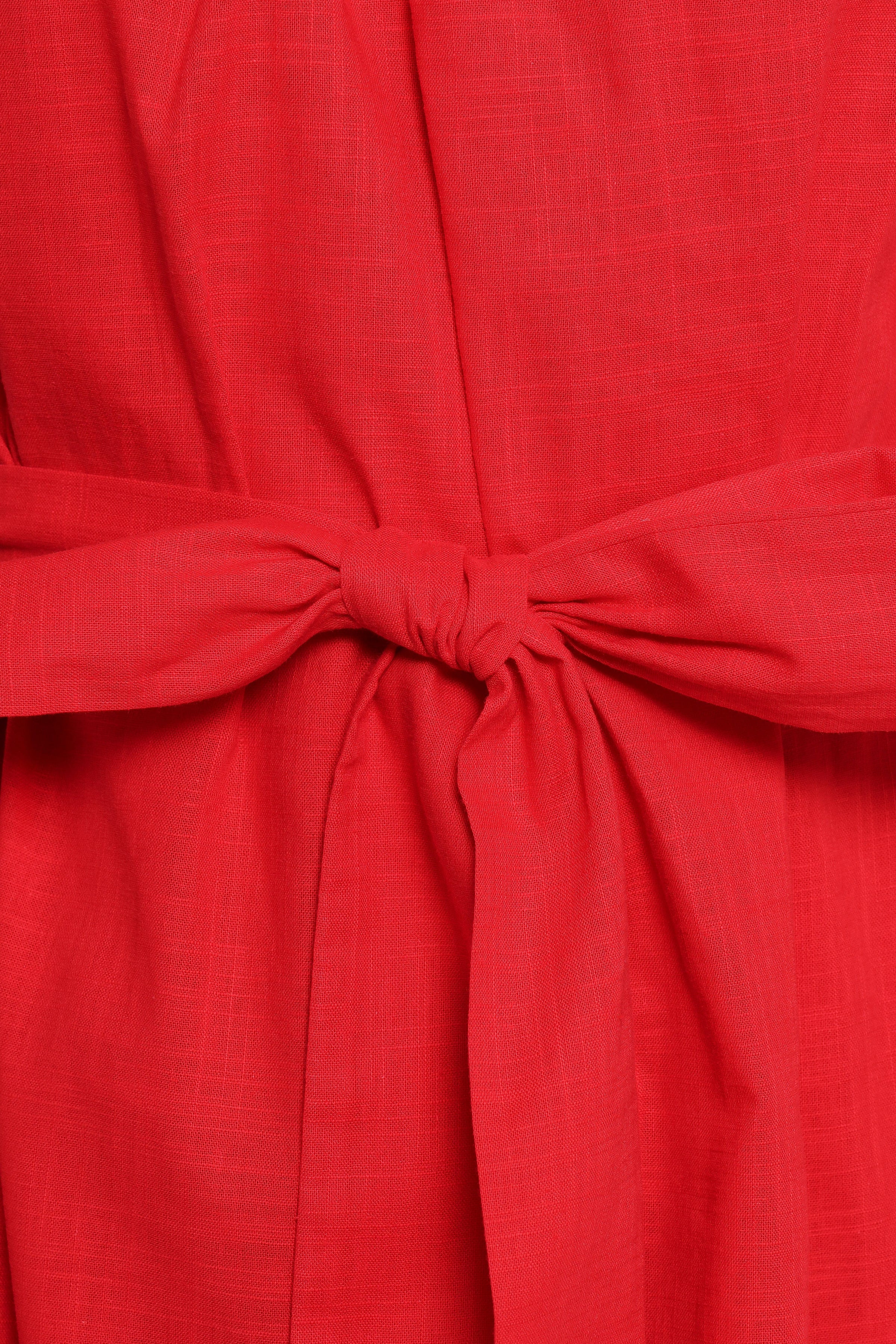 Petal and Pup USA DRESSES Roma One Shoulder Midi Dress - Red (Hold for Amazon)