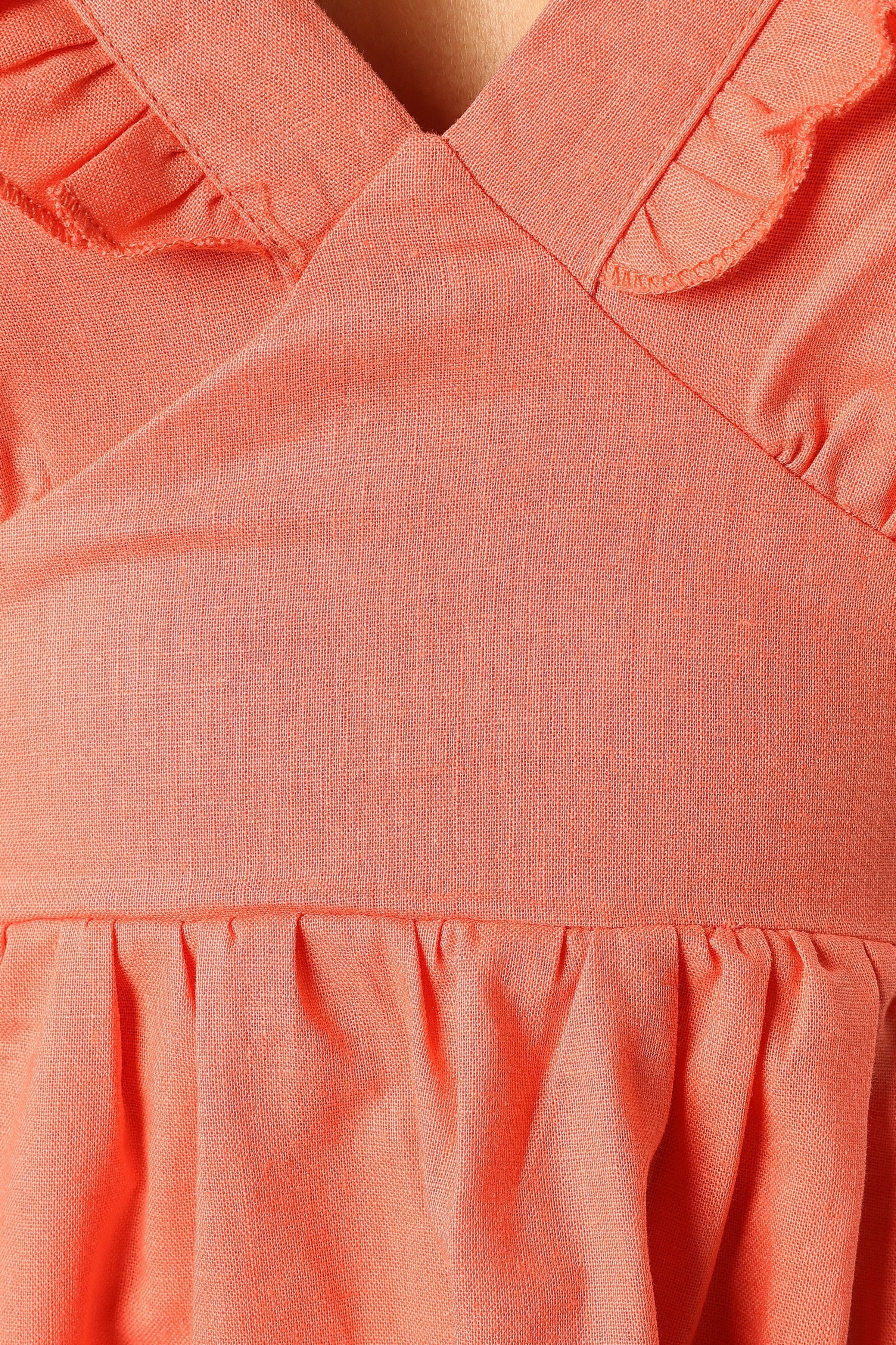 Petal and Pup USA DRESSES Rowan Frill Mini Dress - Coral