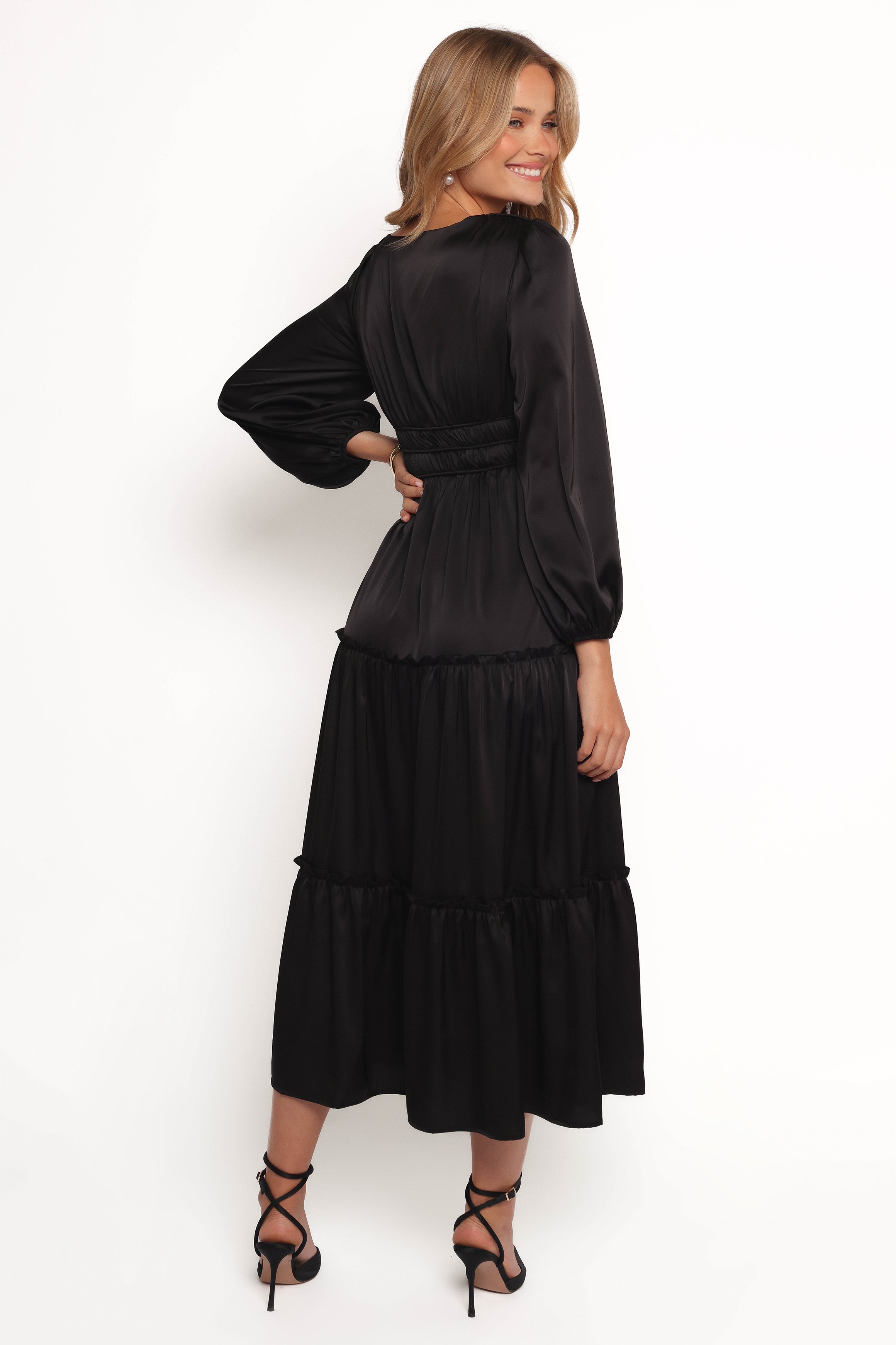 Petal and Pup USA DRESSES Rowen Long Sleeve Maxi Dress - Black