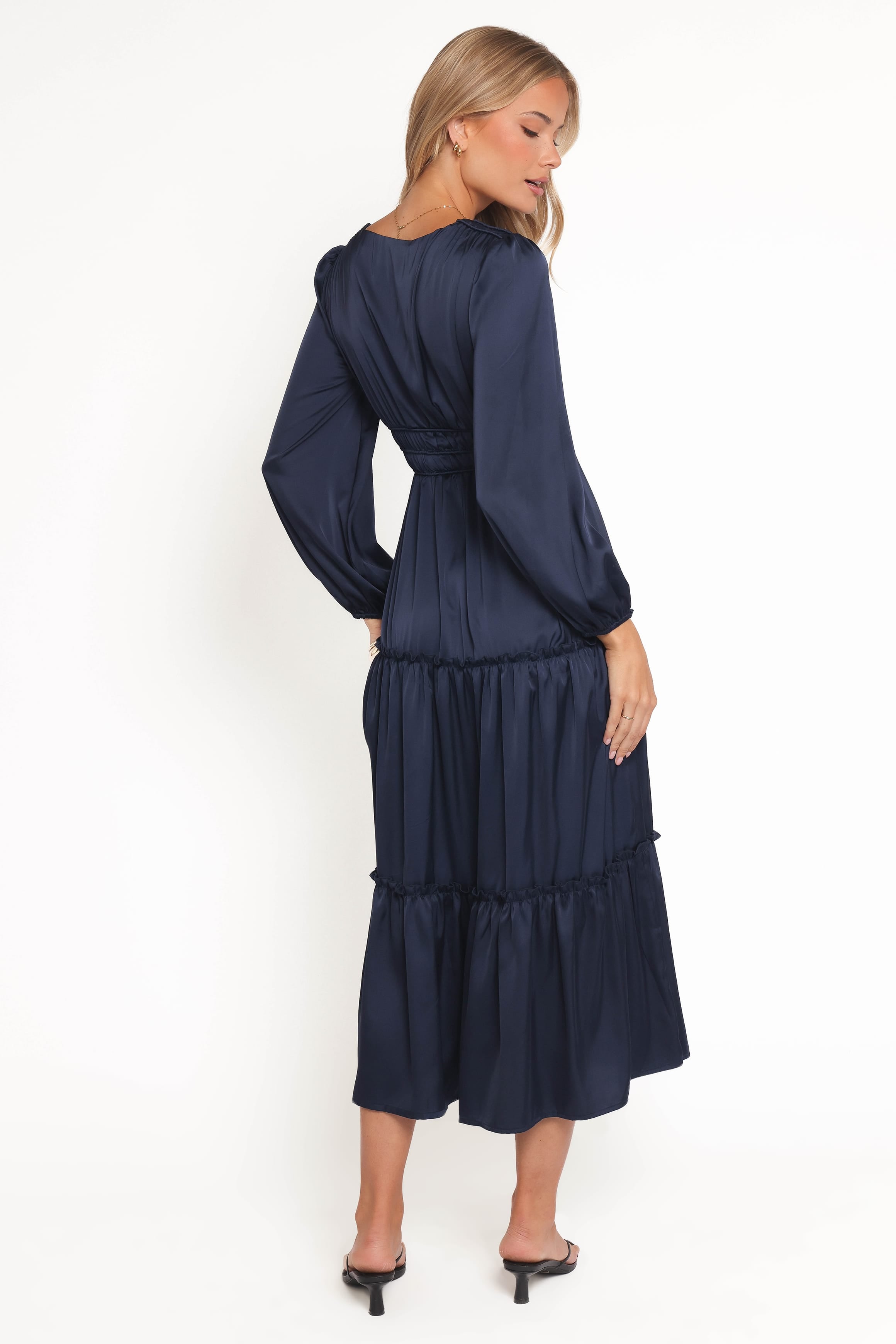 Petal and Pup USA DRESSES Rowen Long Sleeve Maxi Dress - Navy