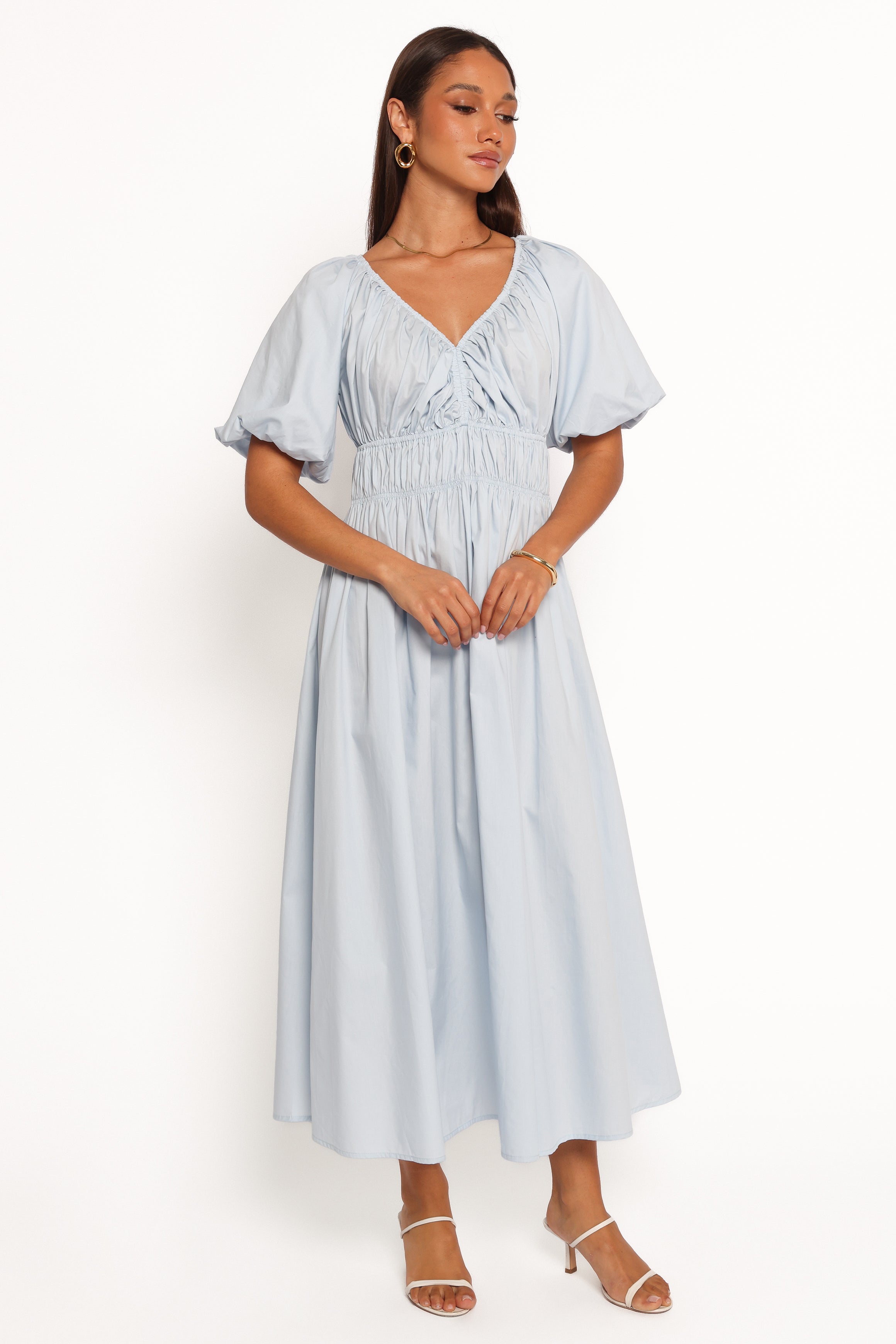 Petal and Pup USA DRESSES Rozie Midi Dress - Baby Blue