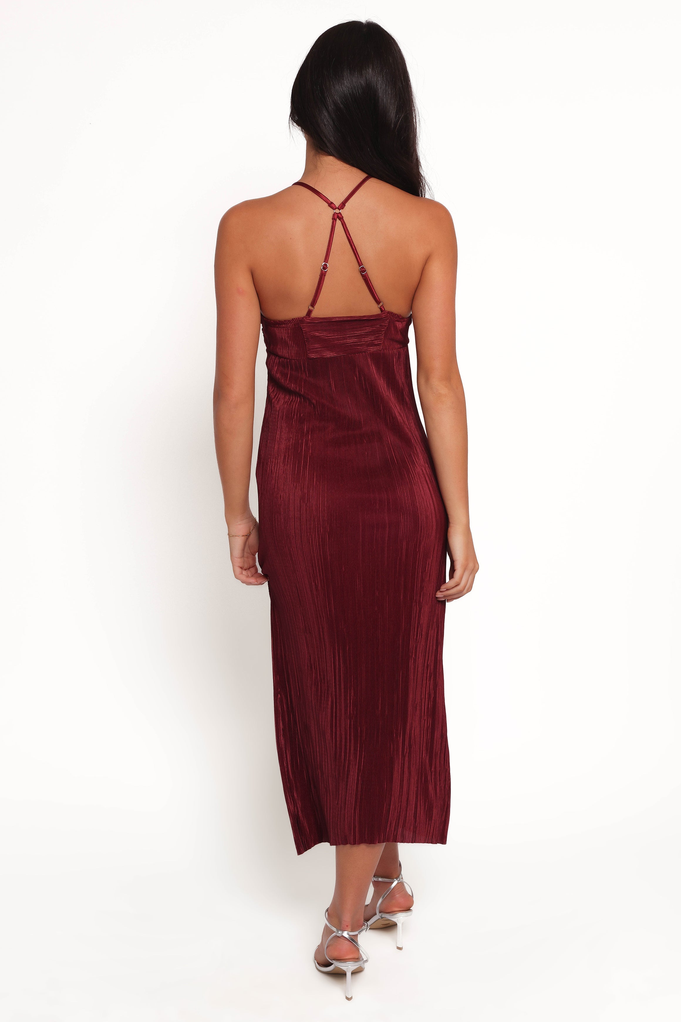 Petal and Pup USA DRESSES Safi Plisse Maxi Dress - Wine