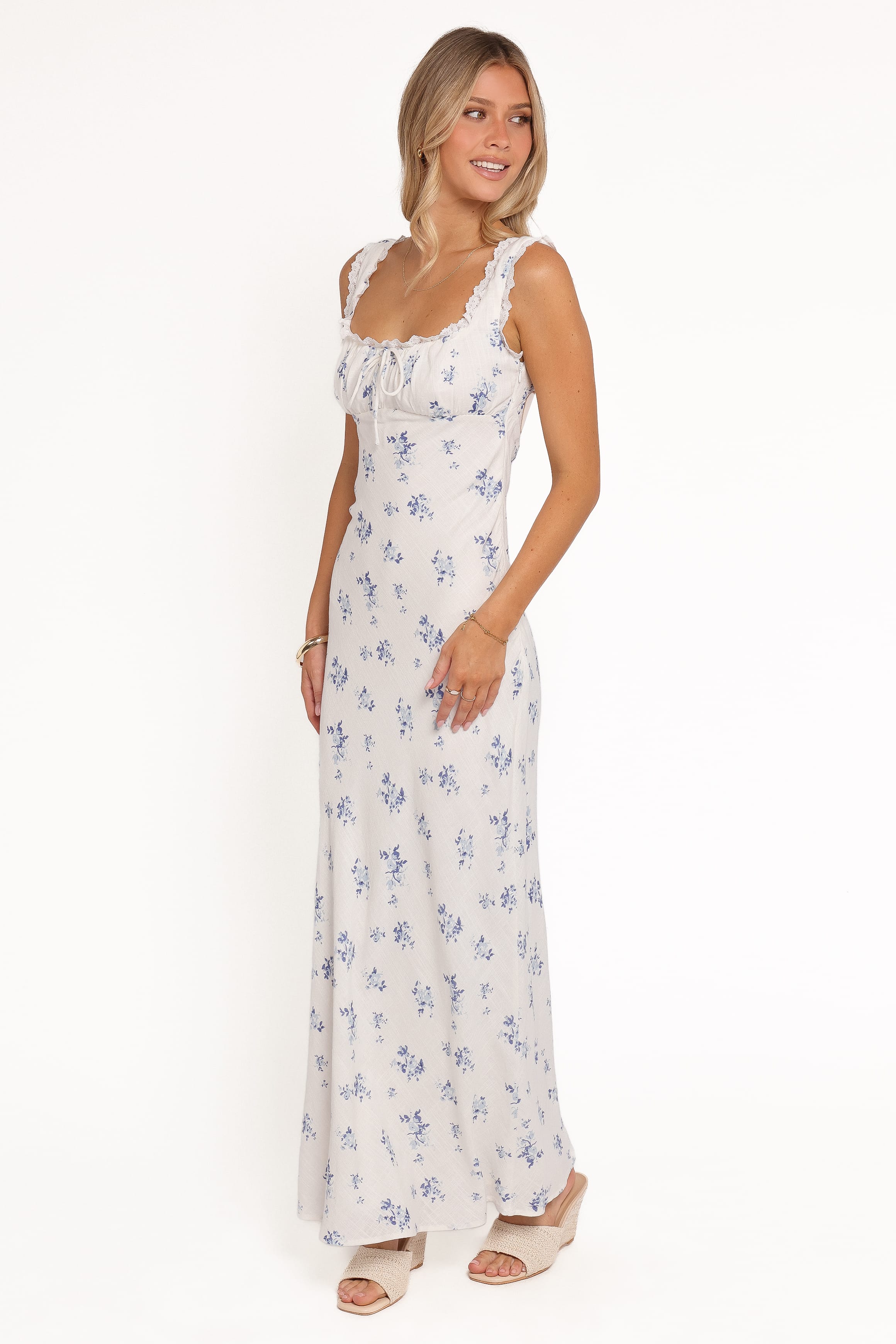 Petal and Pup USA DRESSES Sakara Maxi Dress - Blue Floral