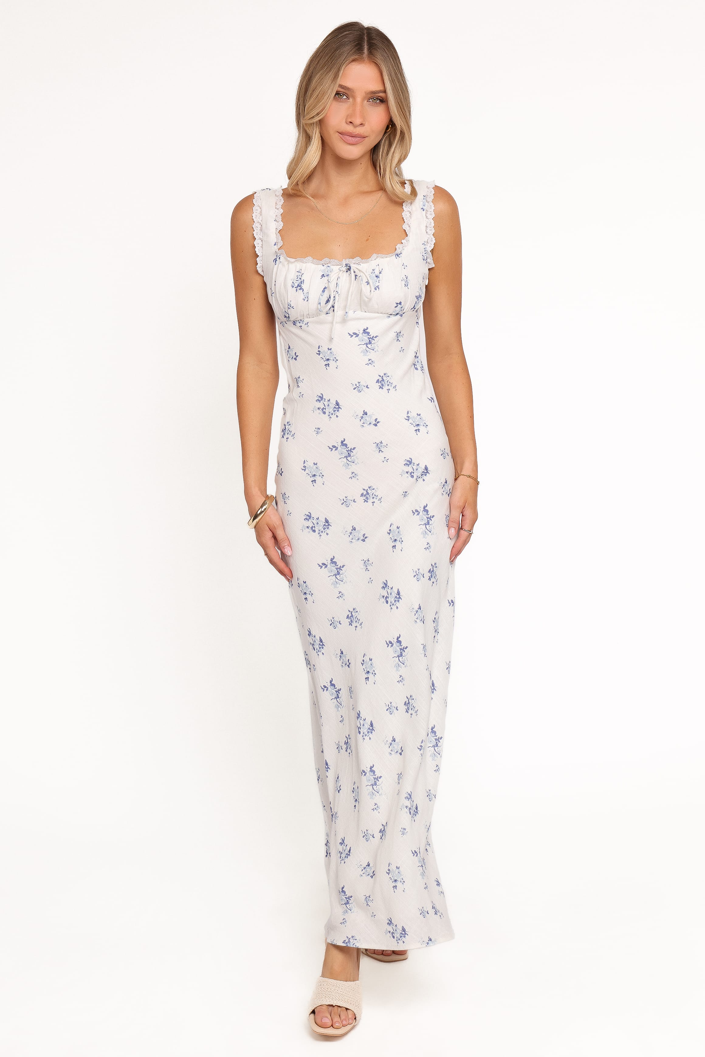 Petal and Pup USA DRESSES Sakara Maxi Dress - Blue Floral