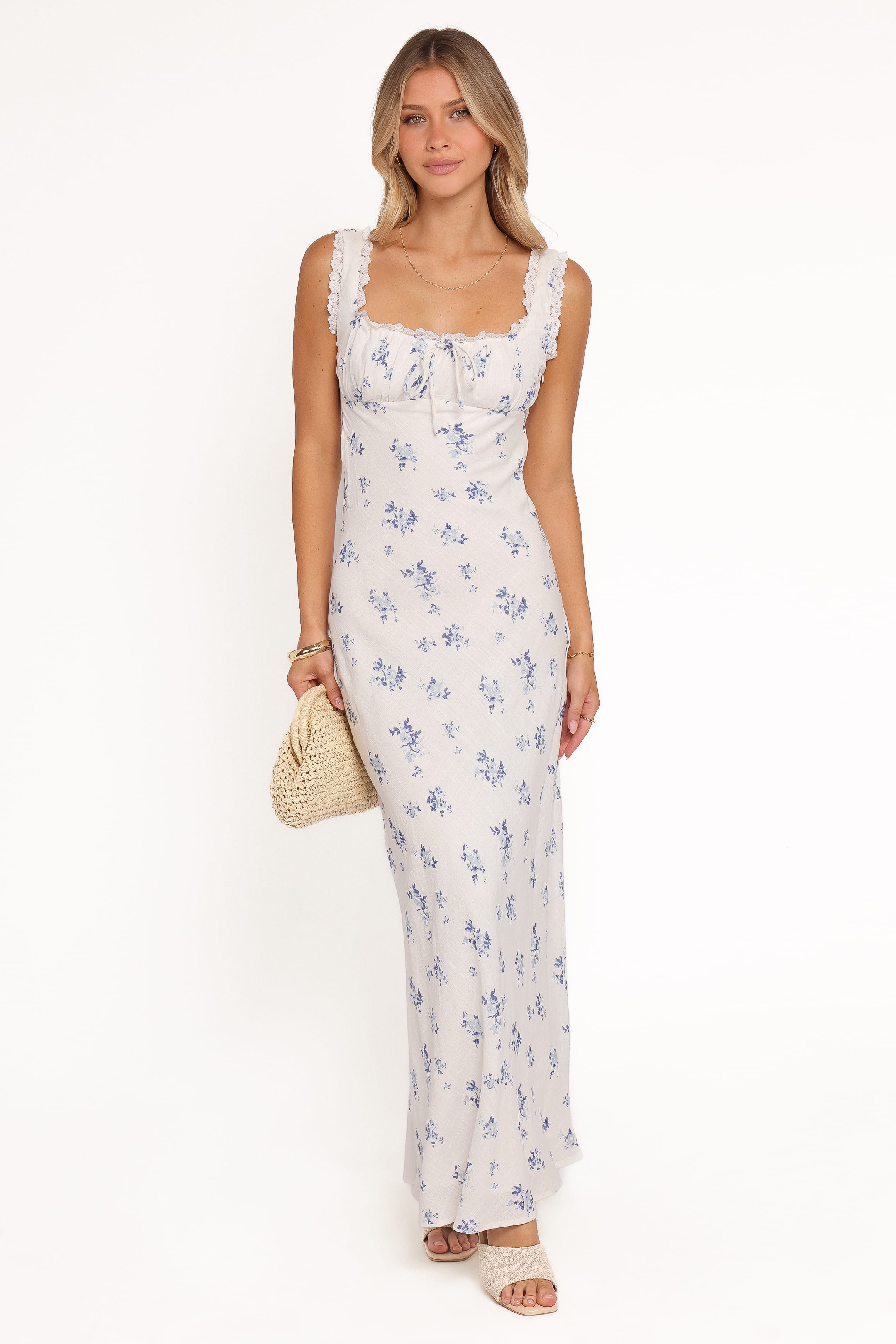 Petal and Pup USA DRESSES Sakara Maxi Dress - Blue Floral