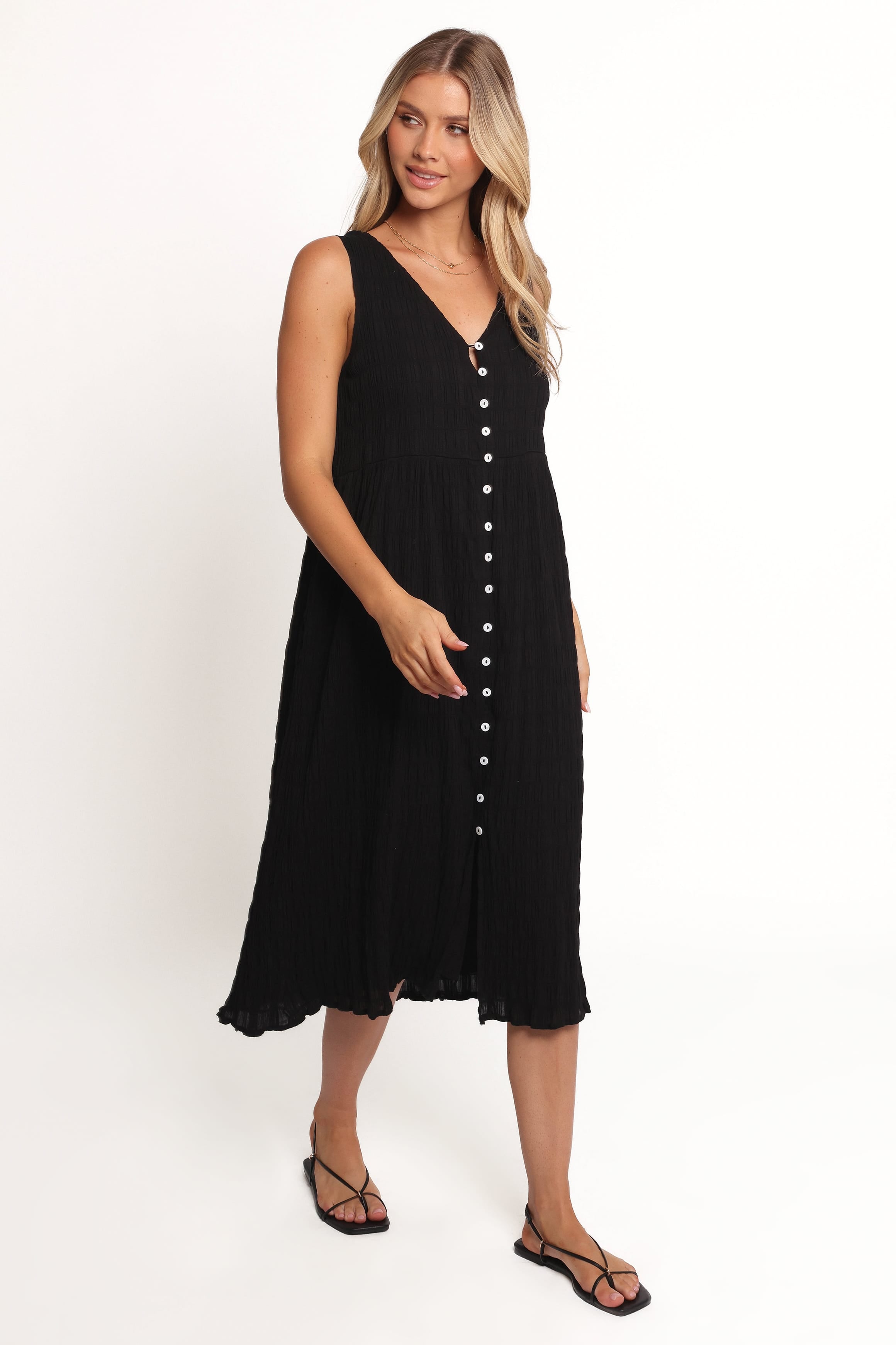Petal and Pup USA DRESSES Sam Midi Dress - Black (Hold for Rack)
