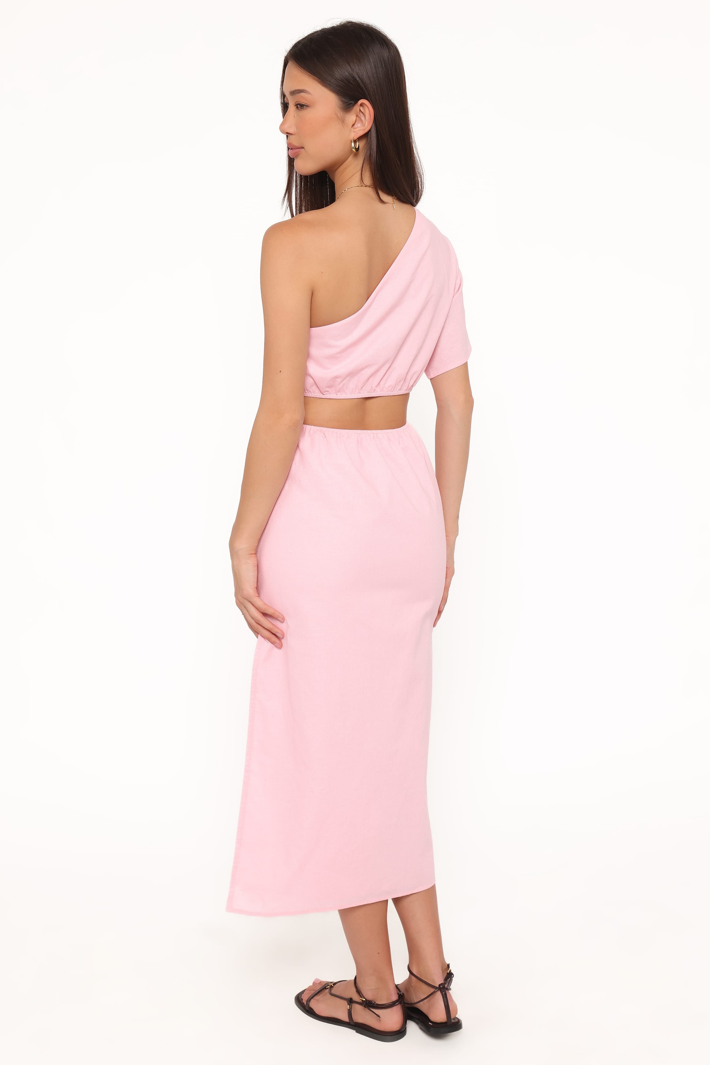 Petal and Pup USA DRESSES Samira One Shoulder Midi Dress - Pink