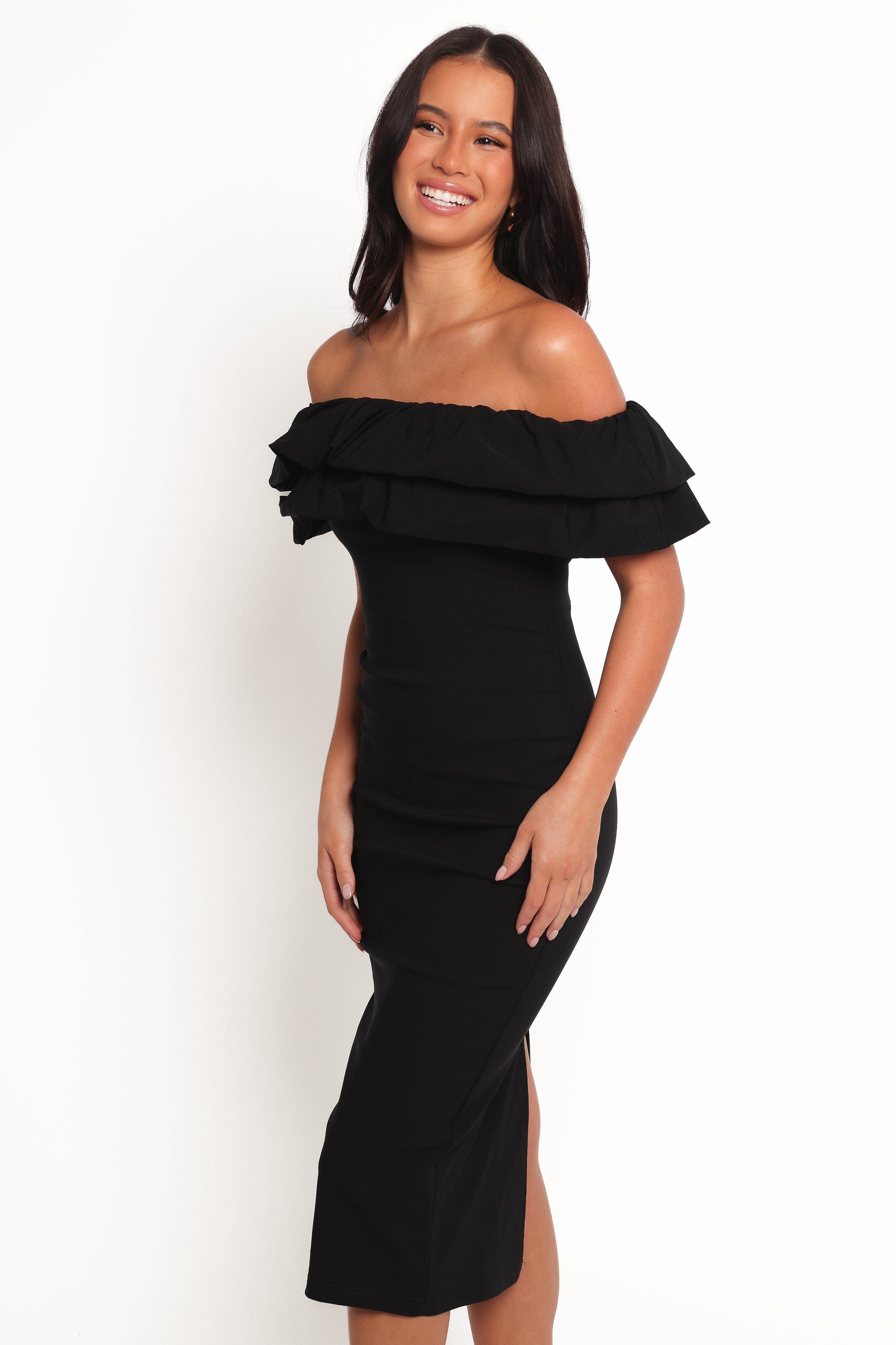 Petal and Pup USA DRESSES Sammi Midi Dress - Black