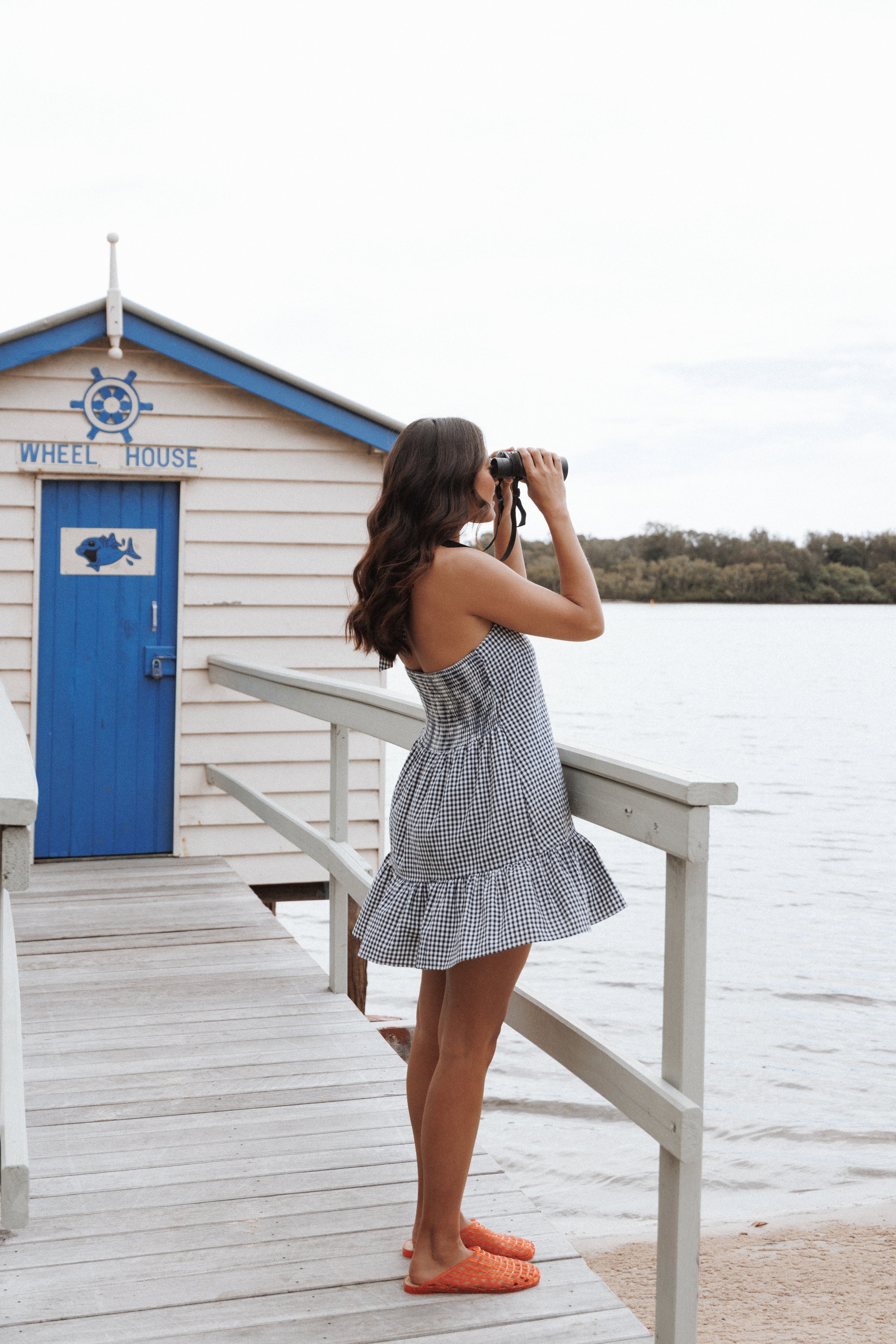Petal and Pup USA DRESSES Samson Mini Dress - Navy Gingham