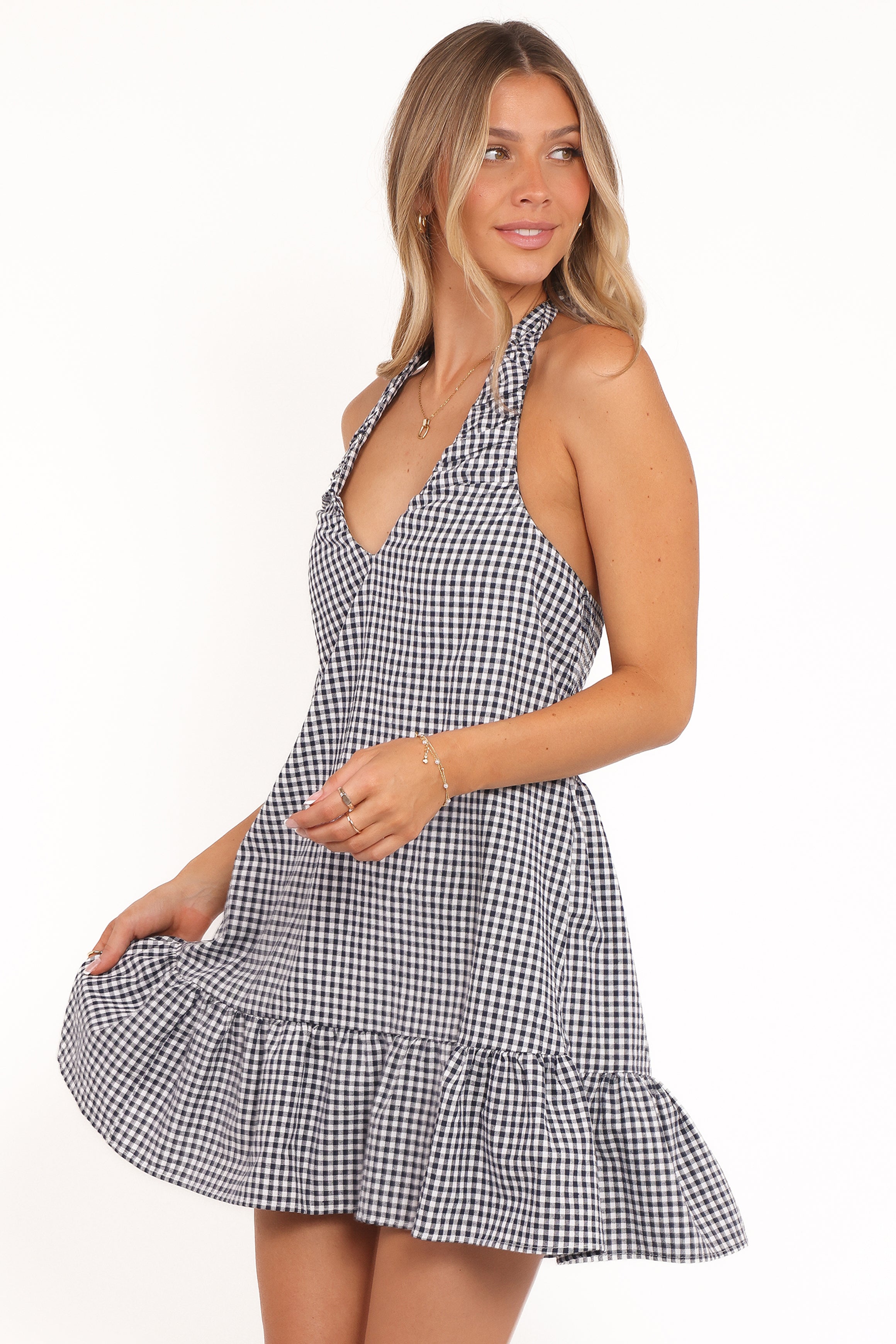 Petal and Pup USA DRESSES Samson Mini Dress - Navy Gingham