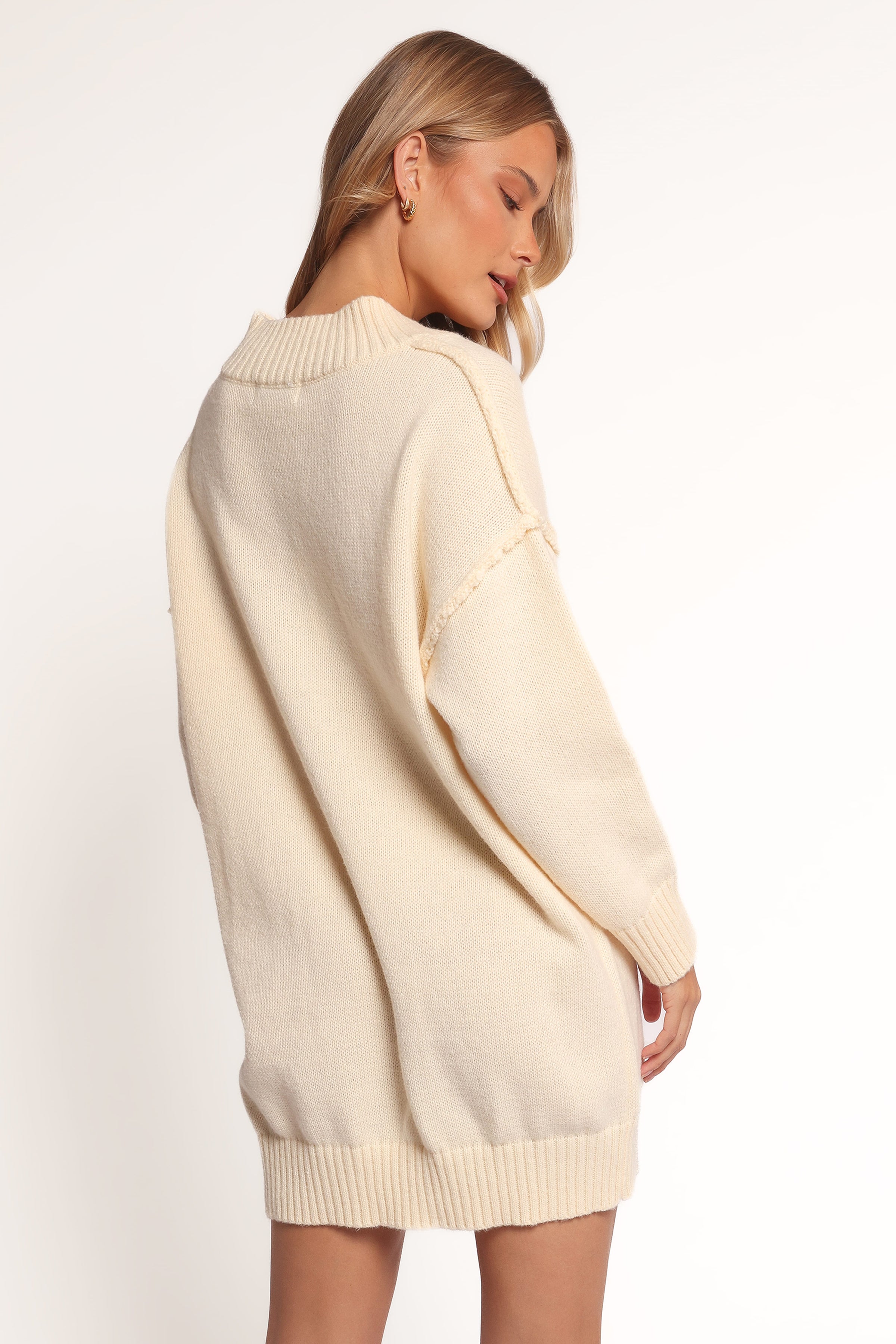 Petal and Pup USA DRESSES Sancia Knit Mini Dress - Cream
