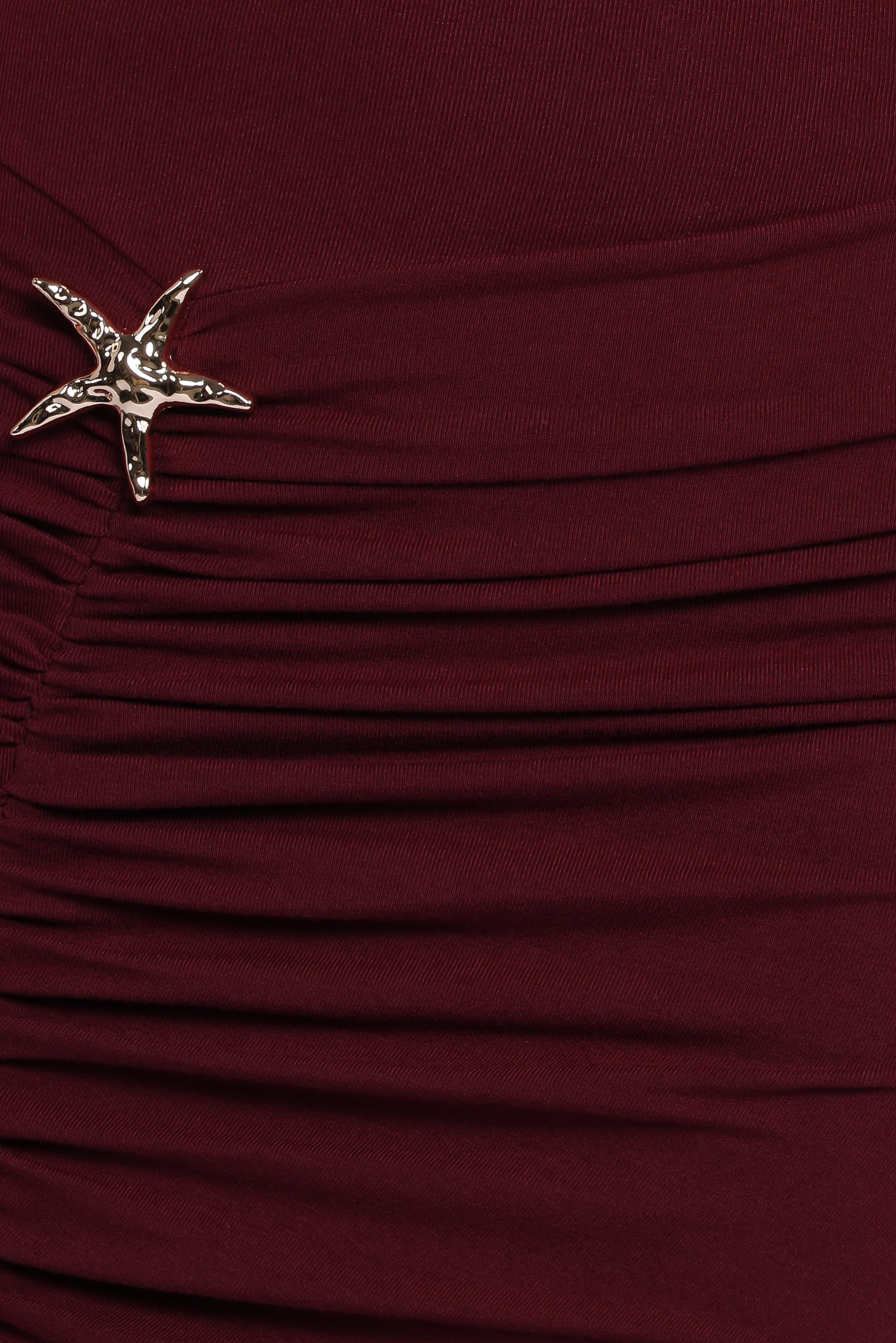 Petal and Pup USA DRESSES Sandara Off Shoulder Maxi Dress - Burgundy