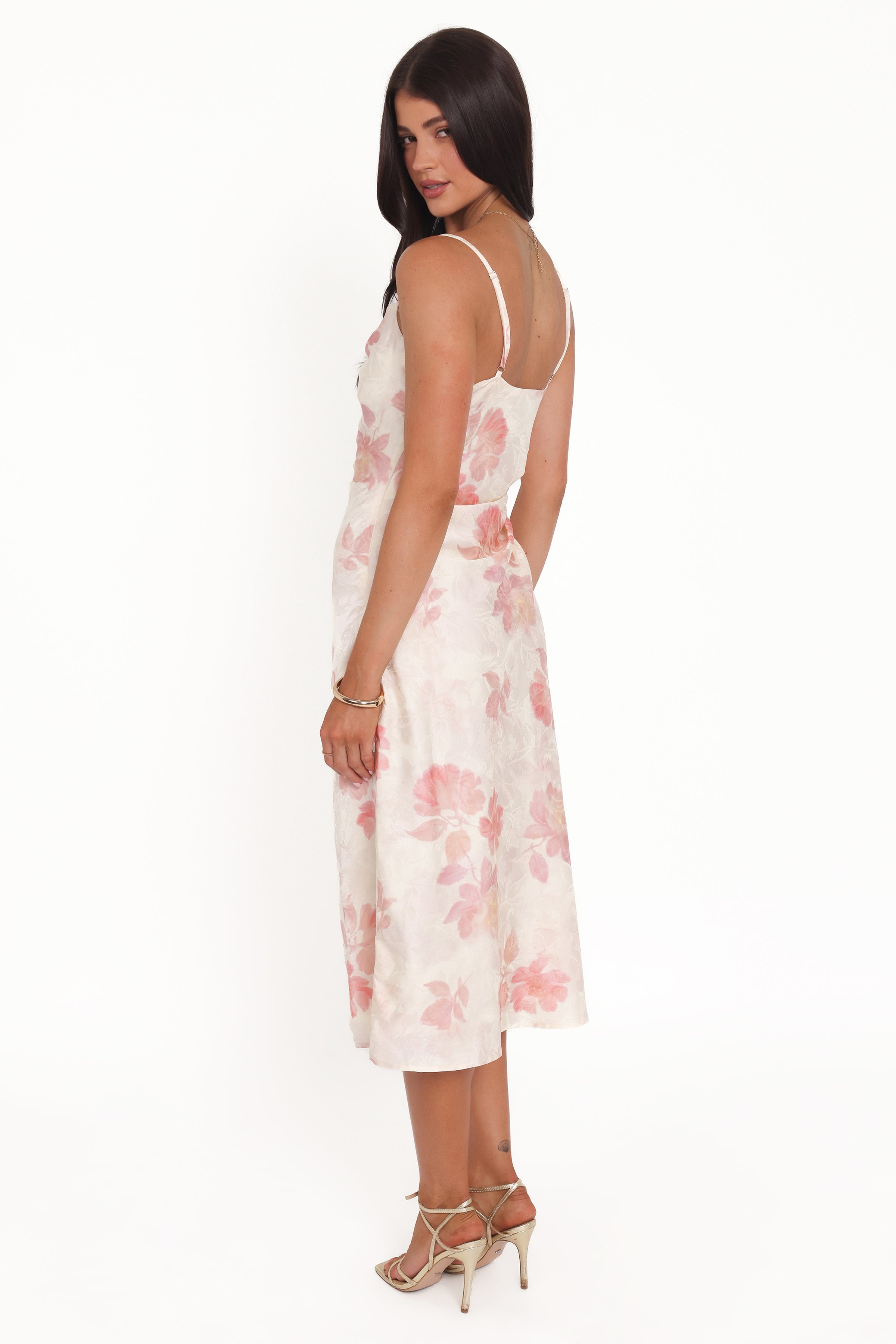 Petal and Pup USA DRESSES Sandrine Midi Dress - Pink Floral