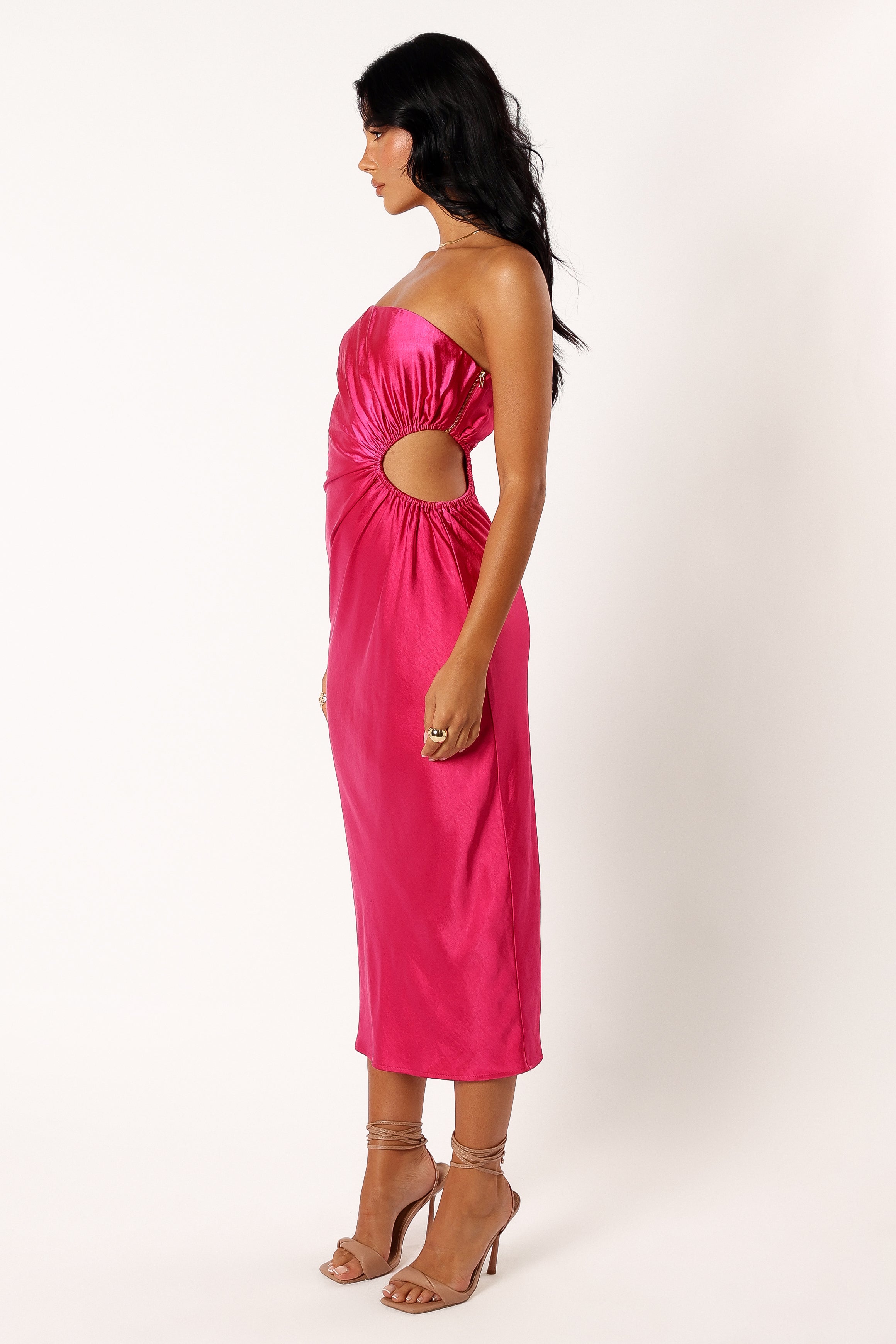 Petal and Pup USA DRESSES Saraya Midi Dress - Hot Pink