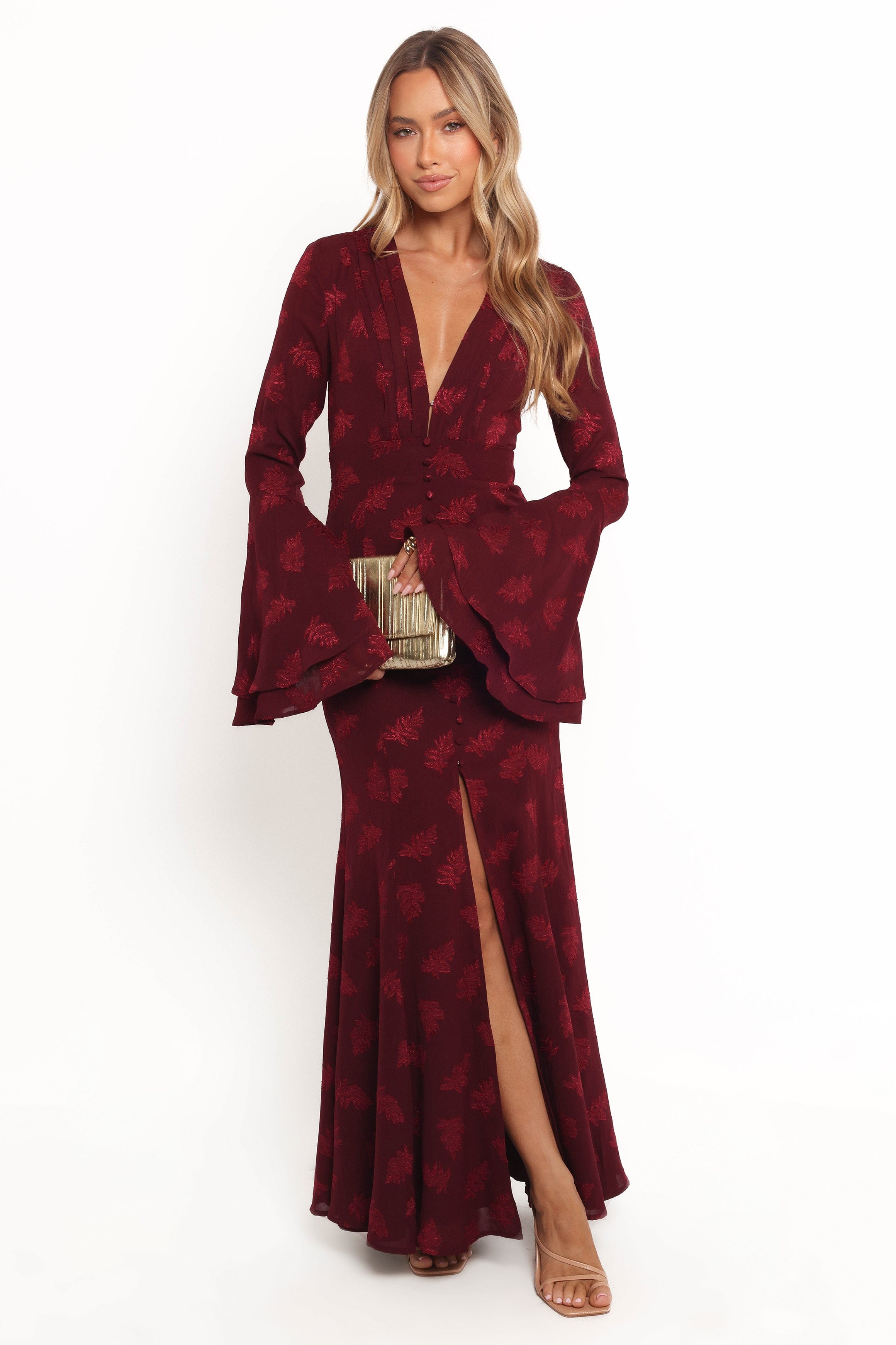 Petal and Pup USA DRESSES Sarey Maxi Dress - Burgundy