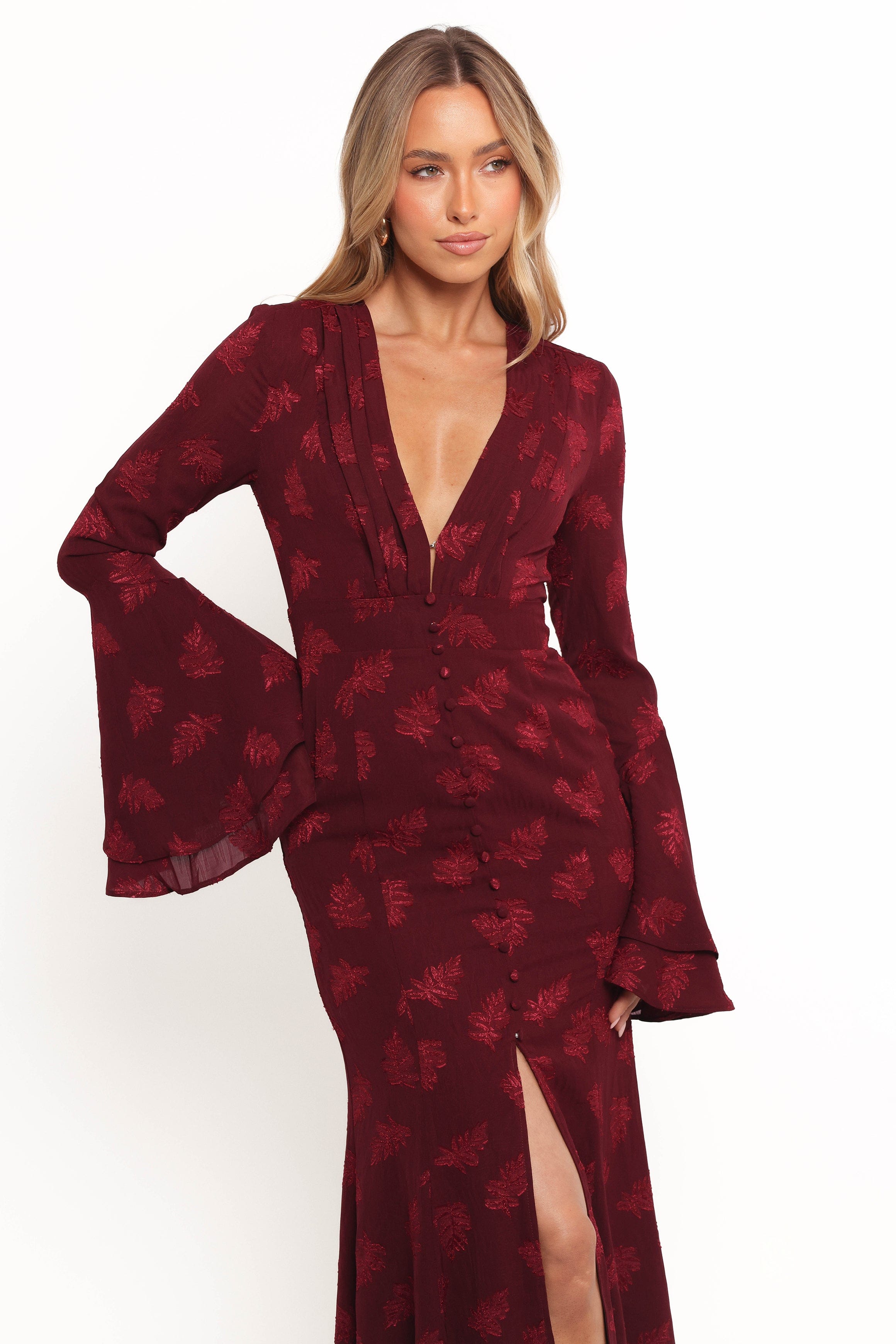Petal and Pup USA DRESSES Sarey Maxi Dress - Burgundy