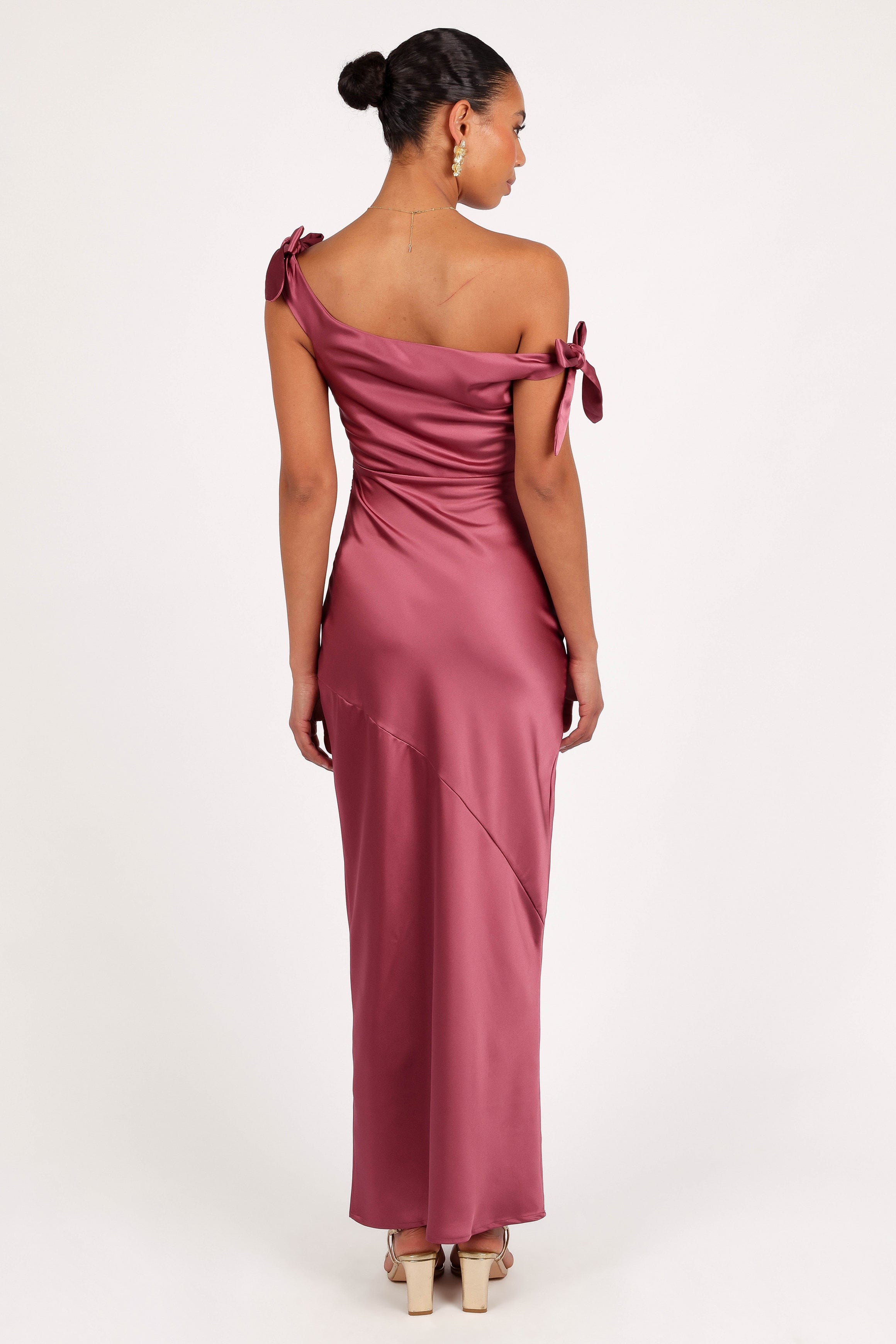 Petal and Pup USA DRESSES Selma Off Shoulder Maxi Dress - Dark Rose