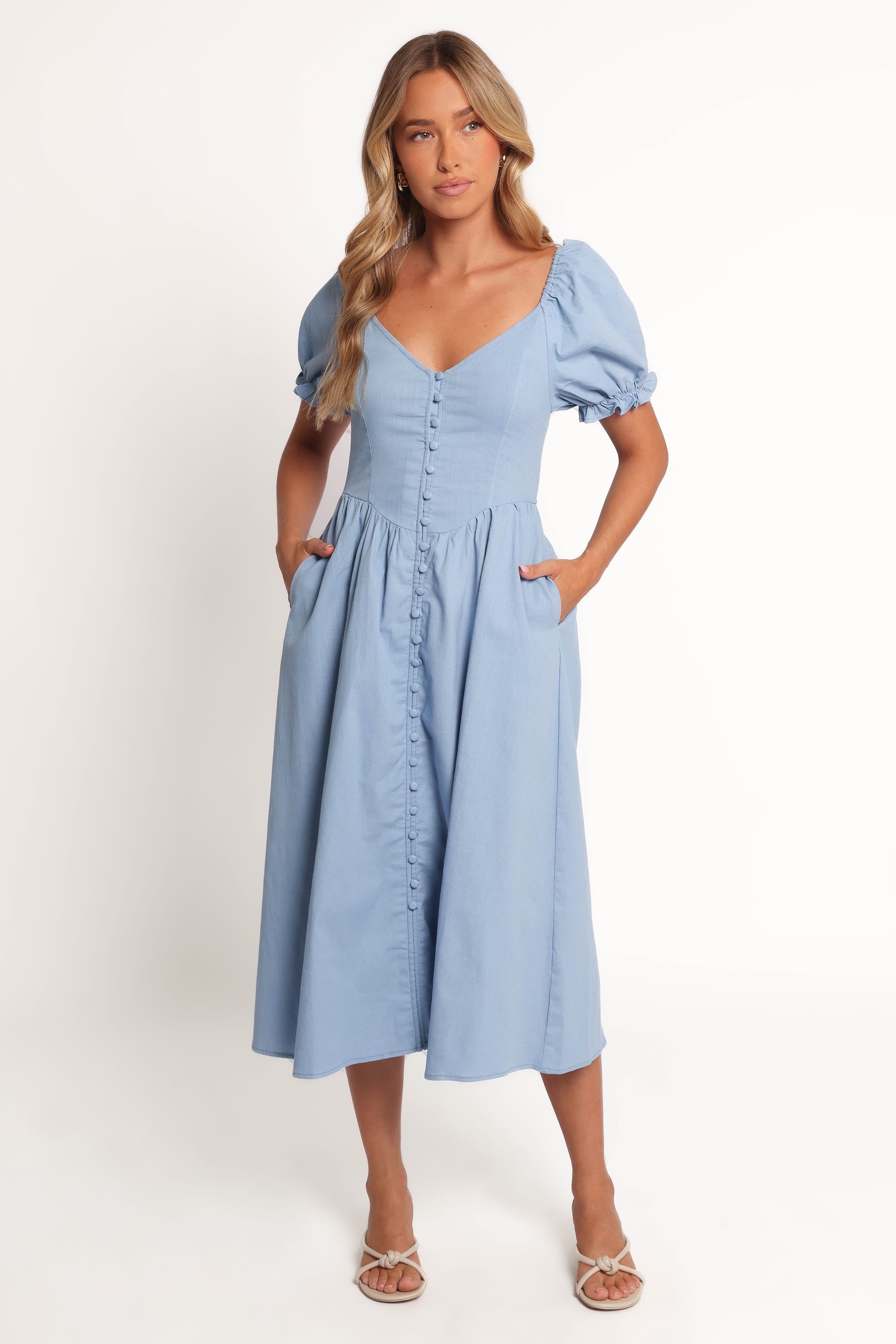 Petal and Pup USA DRESSES Serenade Midi Dress - Blue