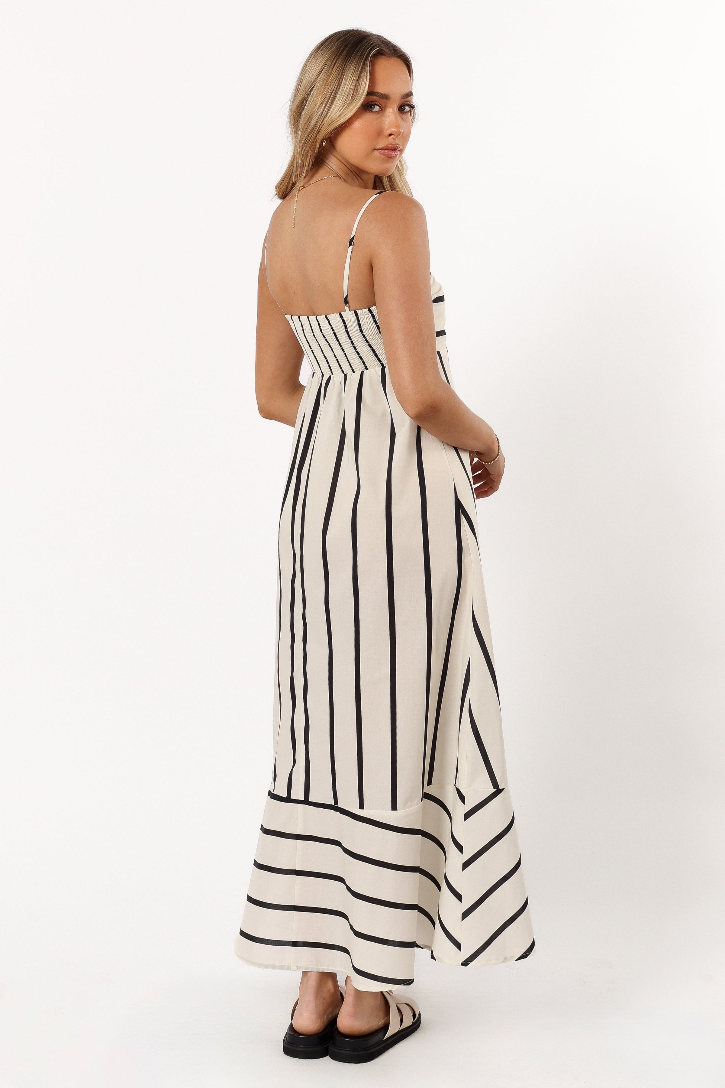 Petal and Pup USA DRESSES Shantelle Midi Dress - Cream Stripe