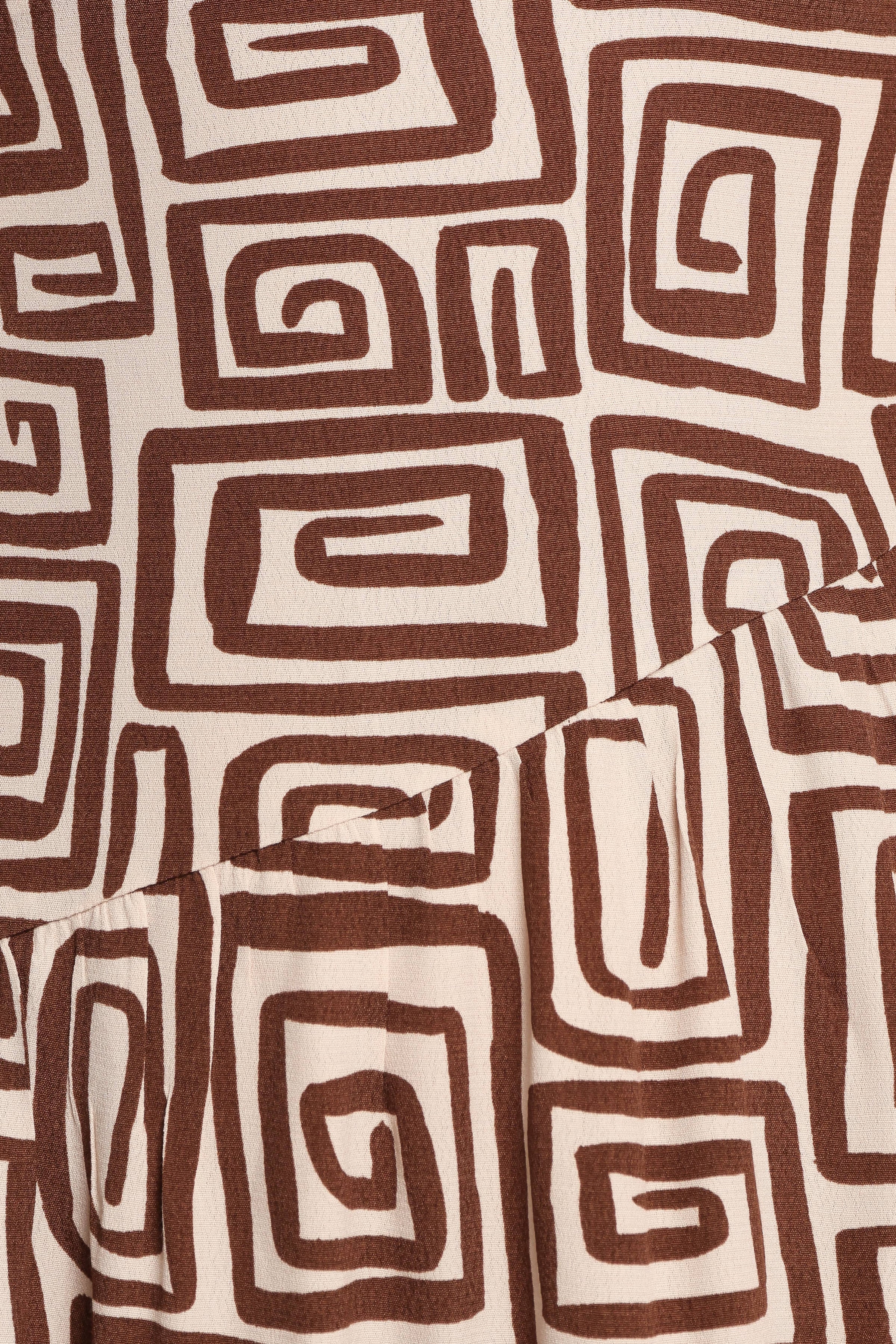 Petal and Pup USA DRESSES Sheridan Long Sleeve Mini Dress - Chocolate Brown Print (Hold for Rack)