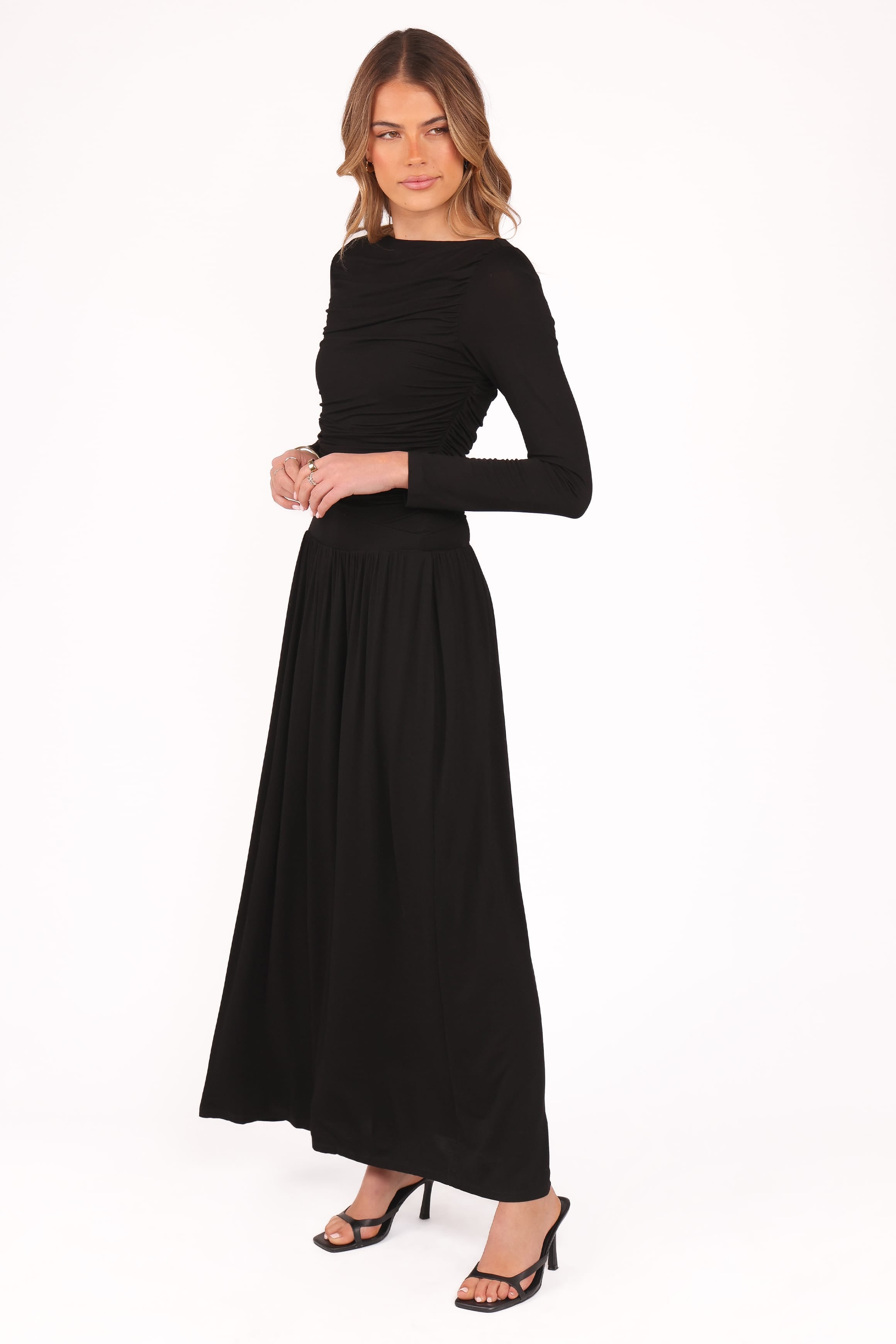 Petal and Pup USA DRESSES Shirley Long Sleeve Maxi Dress - Black