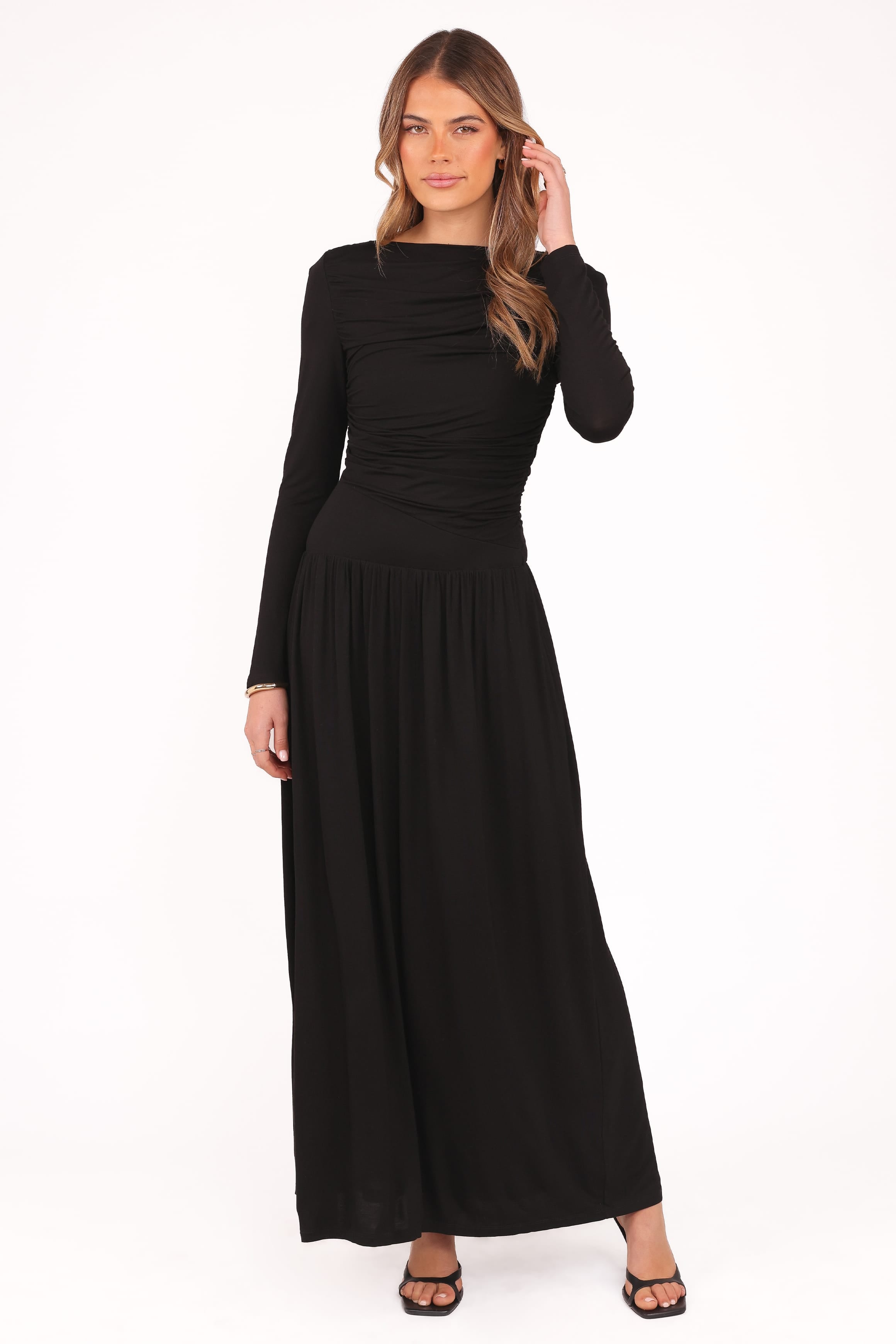 Petal and Pup USA DRESSES Shirley Long Sleeve Maxi Dress - Black