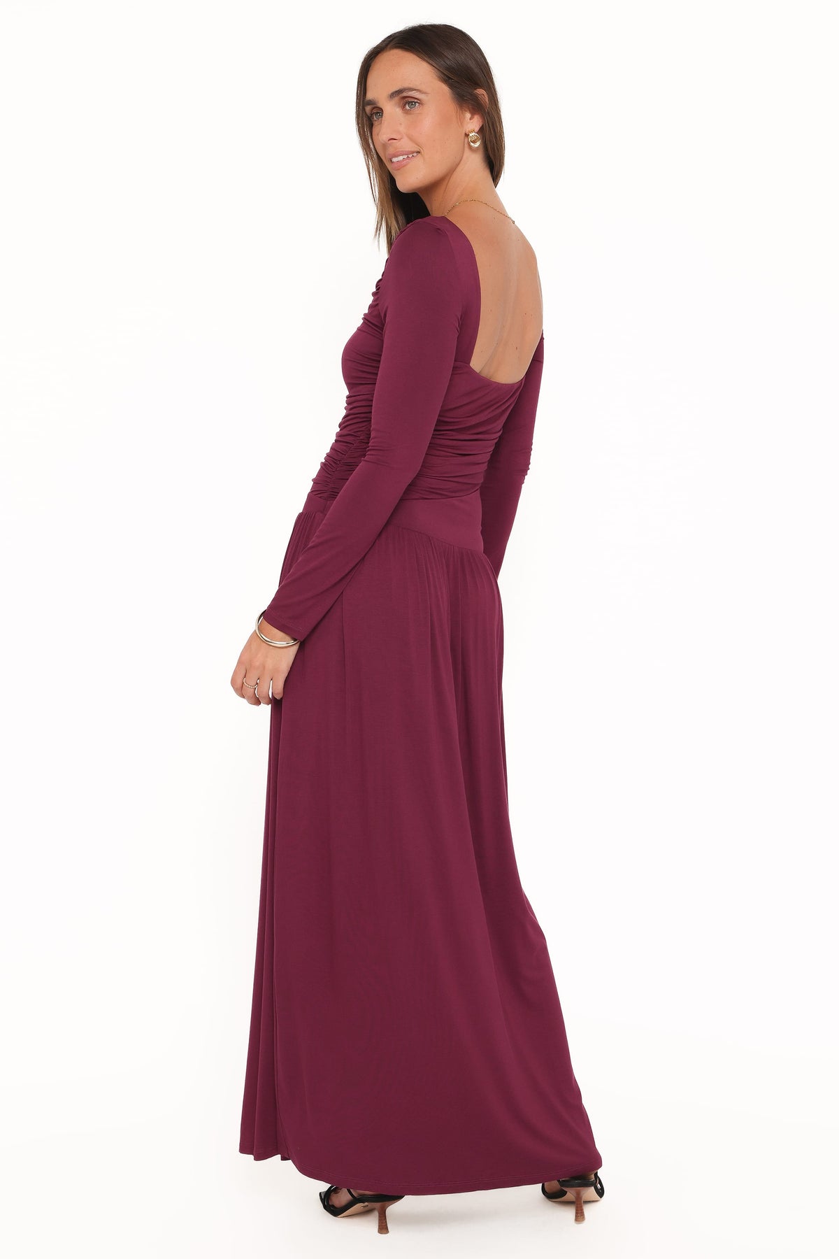 Petal and Pup USA DRESSES Shirley Long Sleeve Maxi Dress - Burgundy