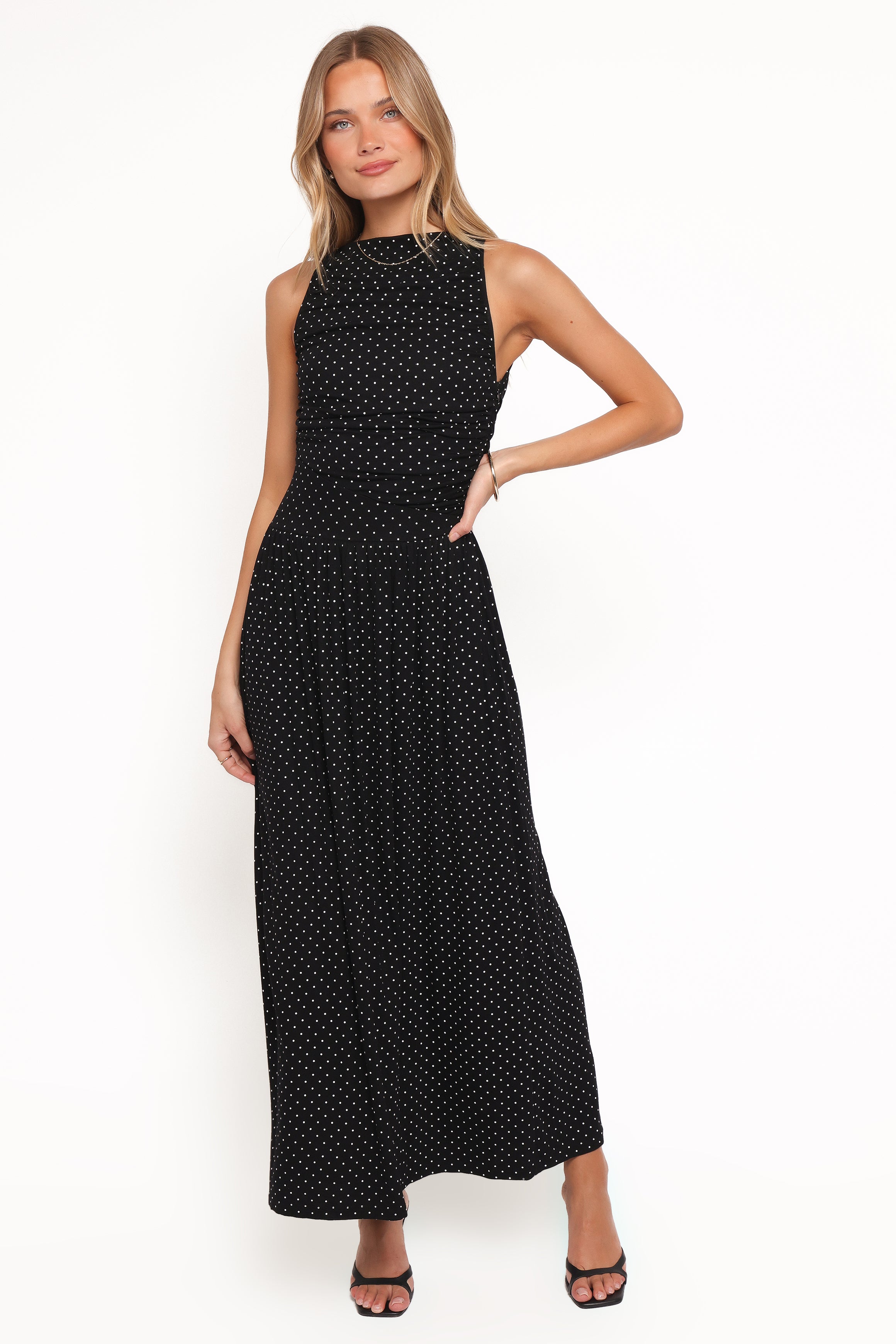 Petal and Pup USA DRESSES Shirley Maxi Dress - Black Polka Dot
