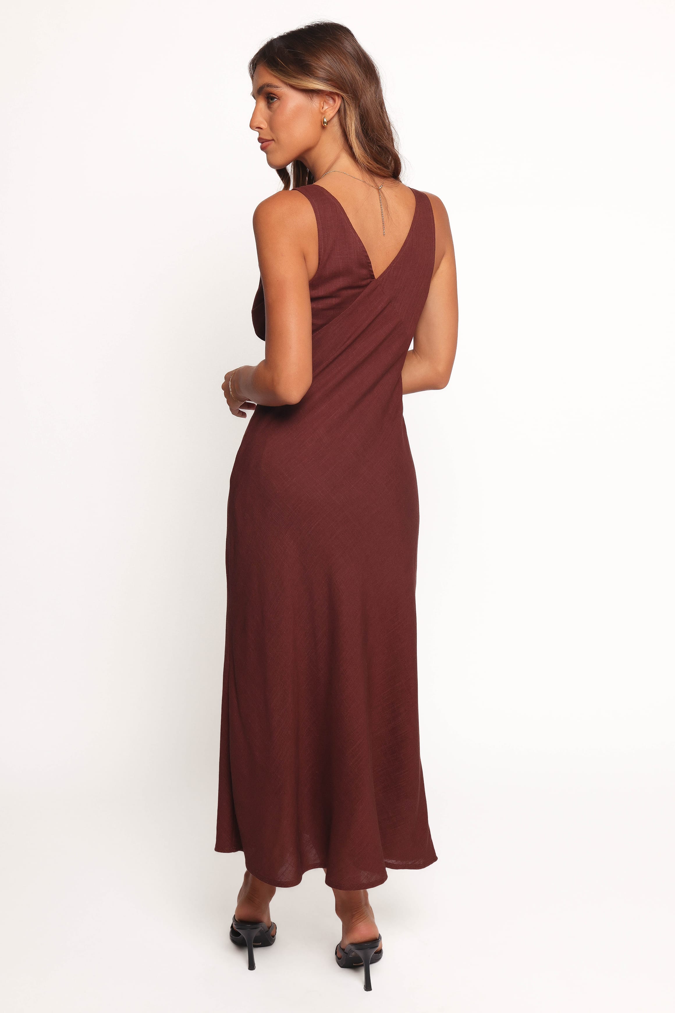 Petal and Pup USA DRESSES Shyla Midi Dress - Brown
