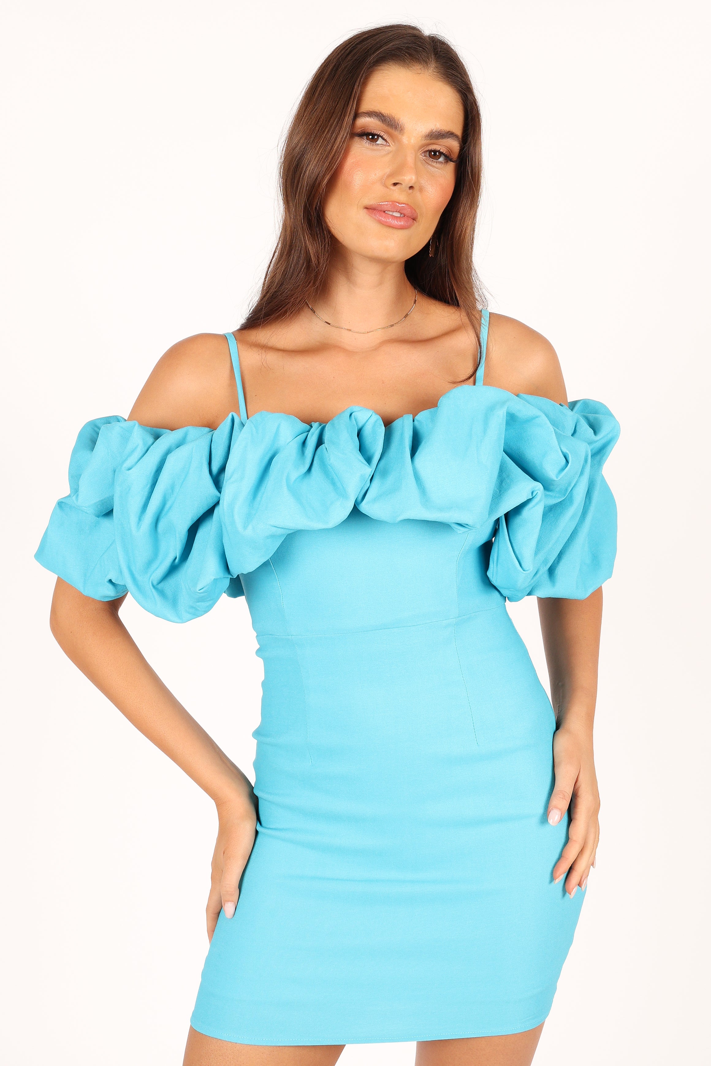 Petal and Pup USA DRESSES Sia Ruffle Mini Dress - Aqua