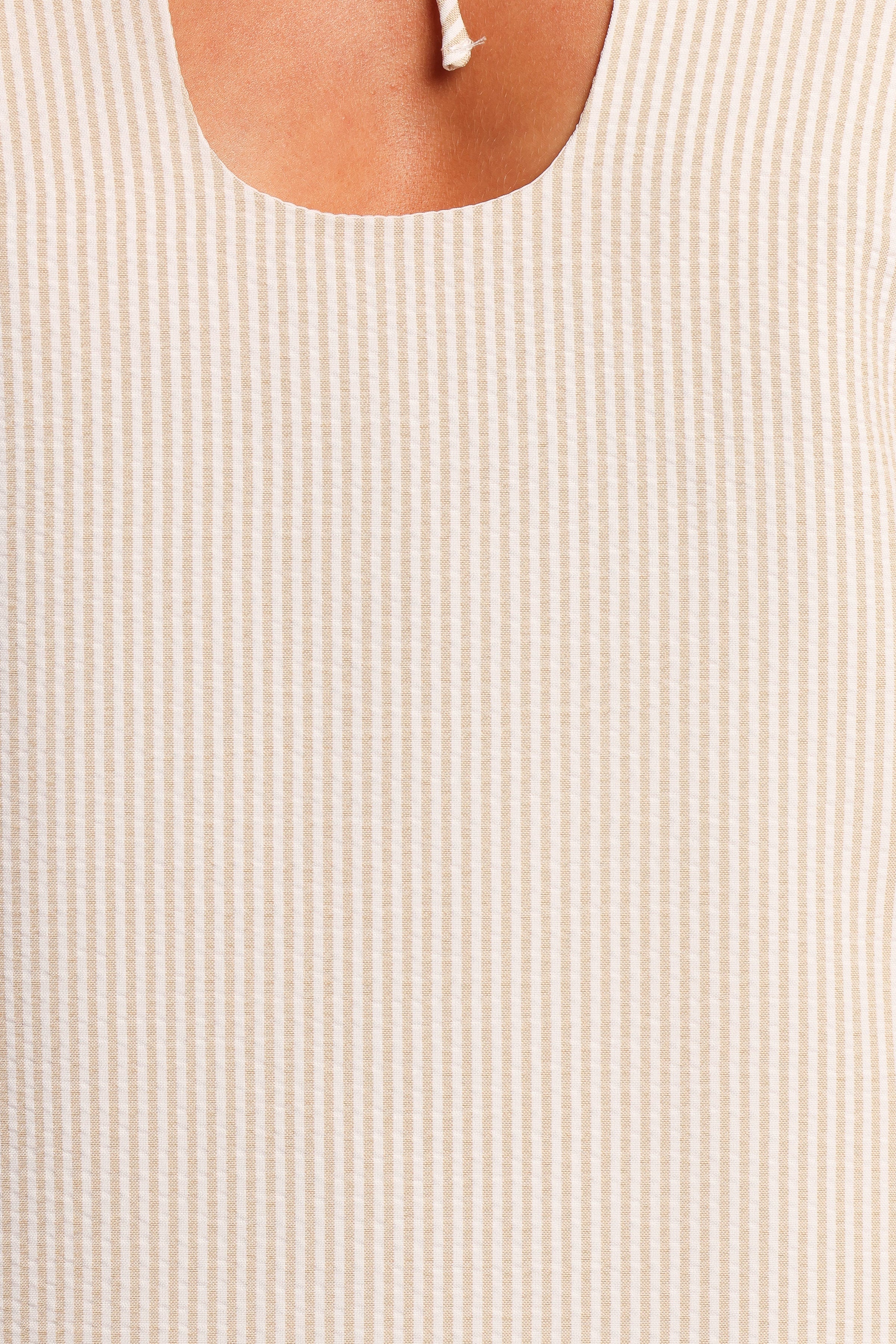 Petal and Pup USA DRESSES Sidney Mini Dress - Tan Stripe (Hold for Rack)