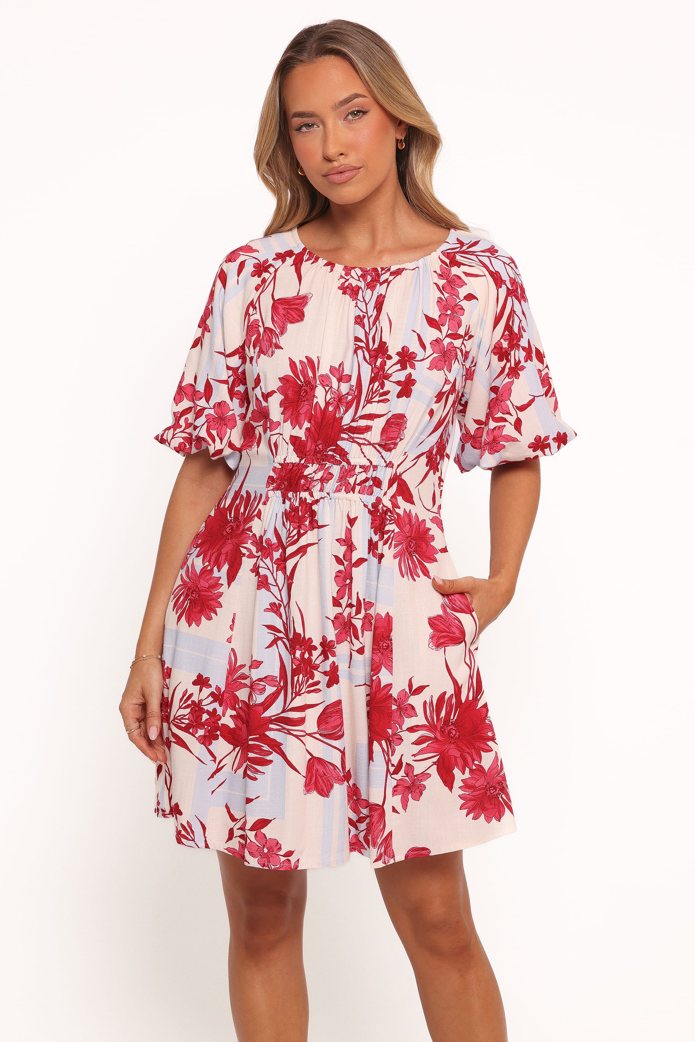 Petal and Pup USA DRESSES Simmons Mini Dress - Fuchsia Floral (Hold for Rack)