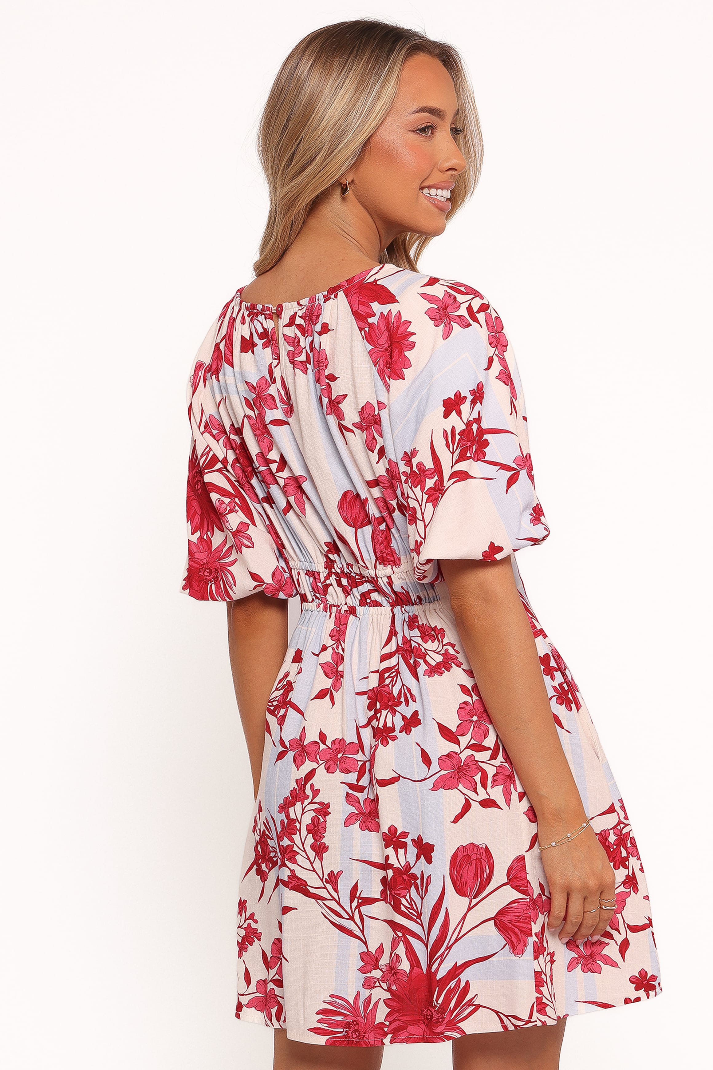 Petal and Pup USA DRESSES Simmons Mini Dress - Fuchsia Floral (Hold for Rack)