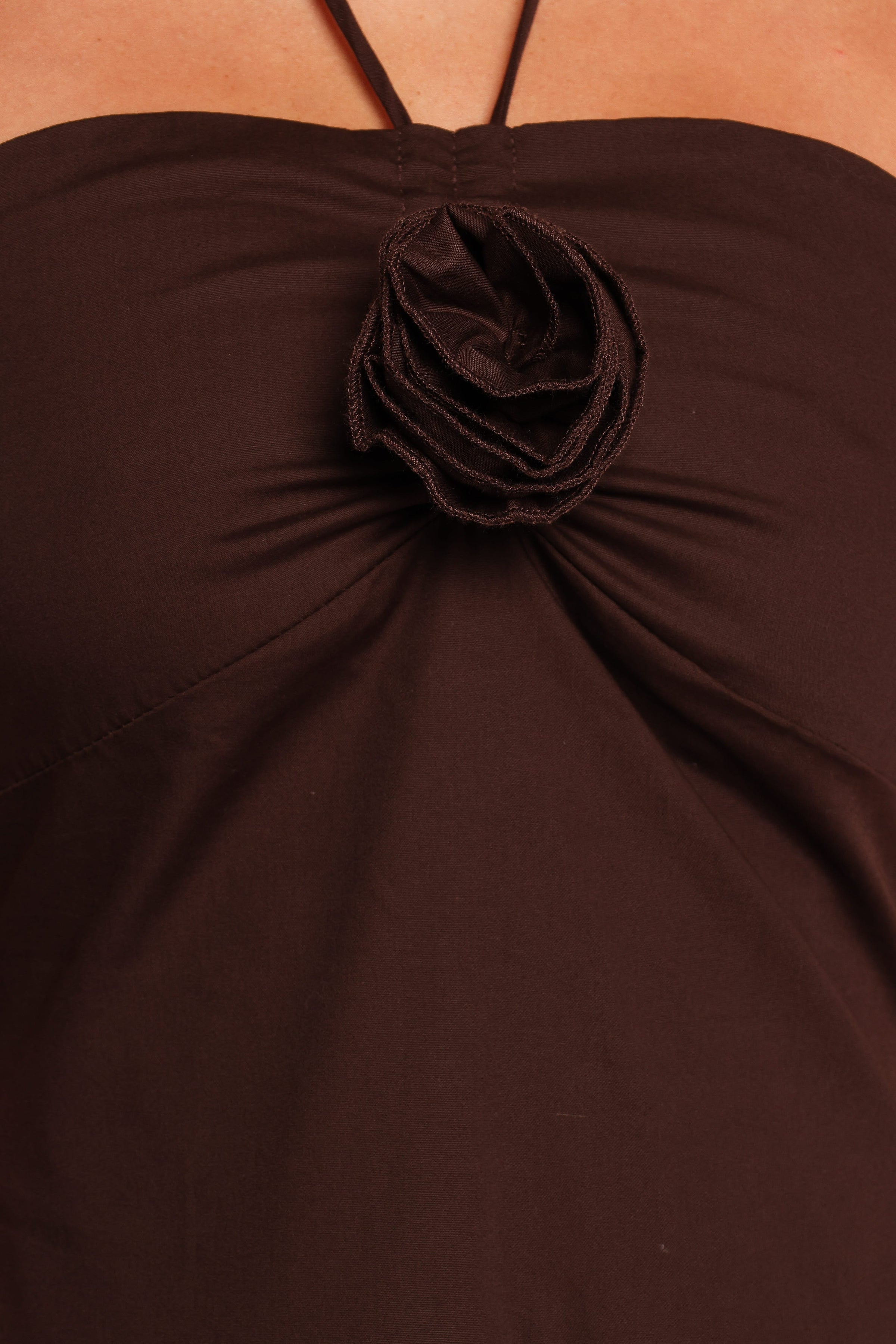 Petal and Pup USA DRESSES Soleila Halter Maxi Dress - Chocolate