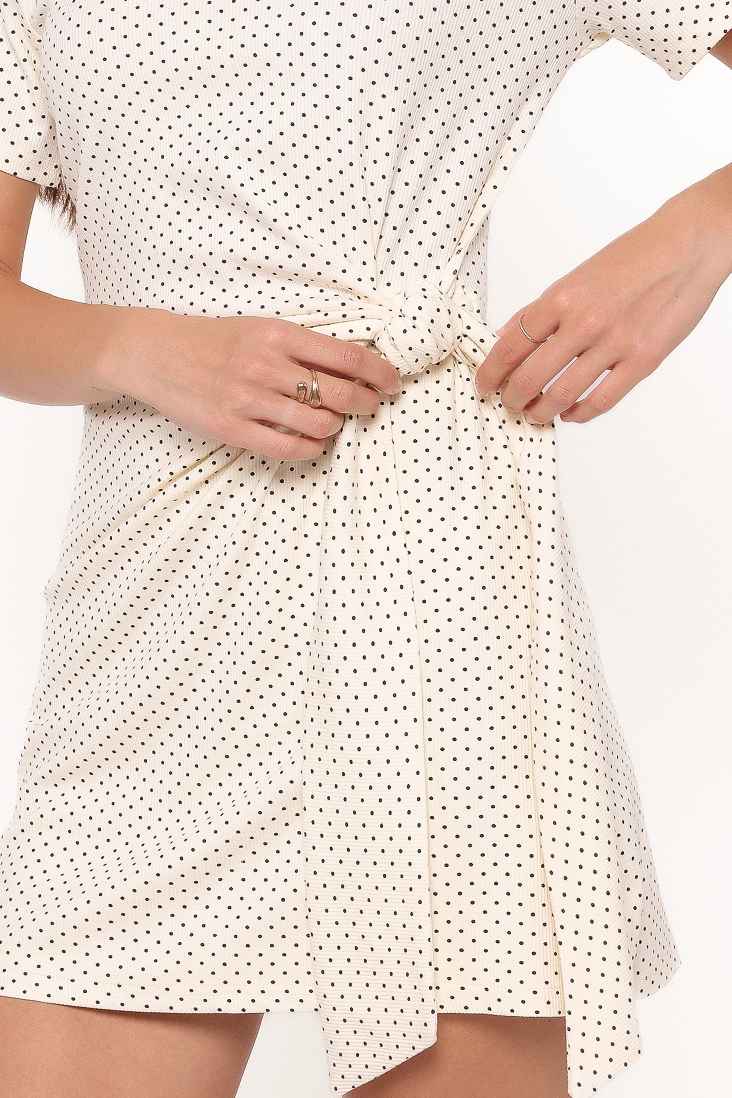 Petal and Pup USA DRESSES Sonia Mini Dress - White Polka Dot