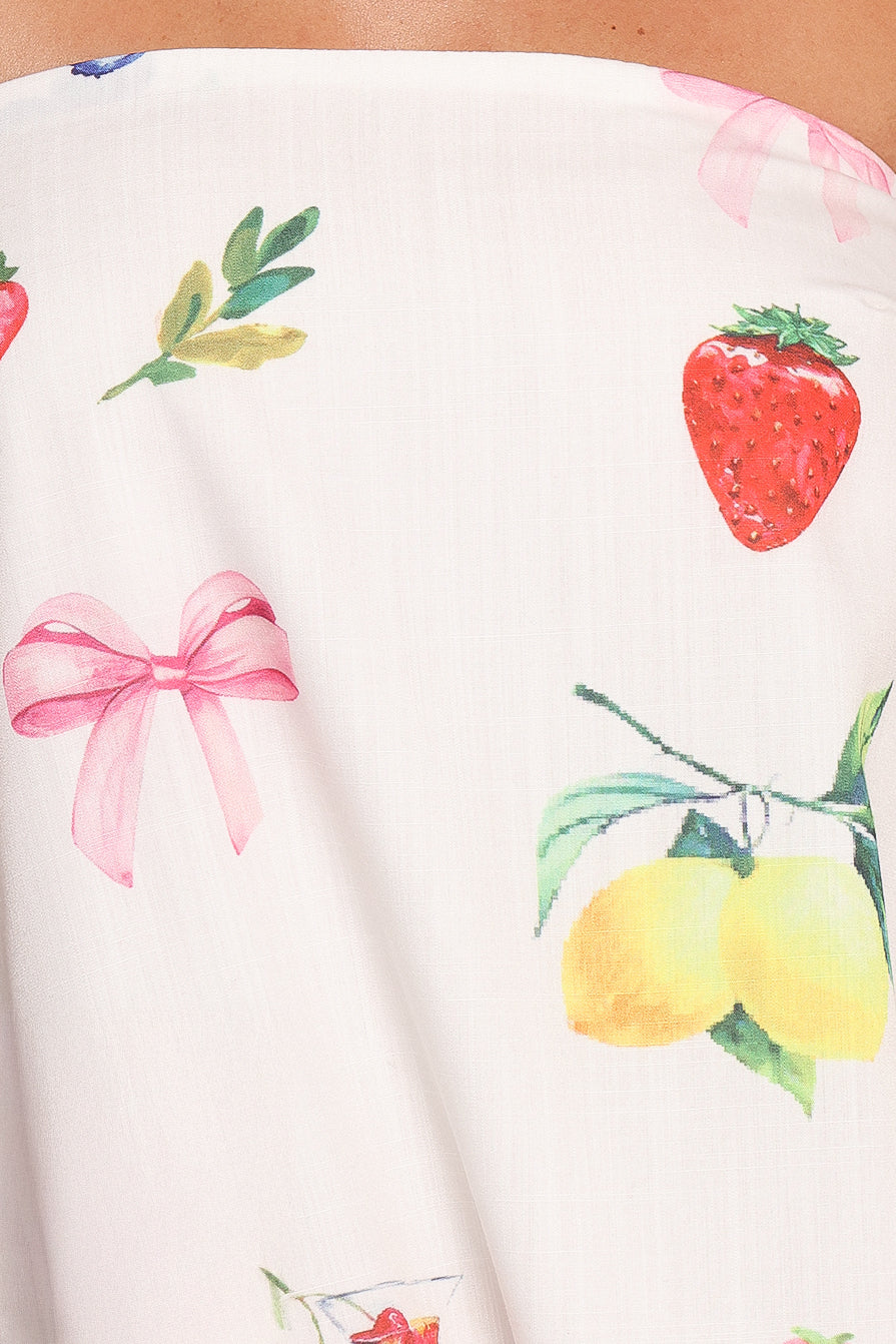 Petal and Pup USA DRESSES Soph Strapless Maxi Dress - Ciao Bow Print