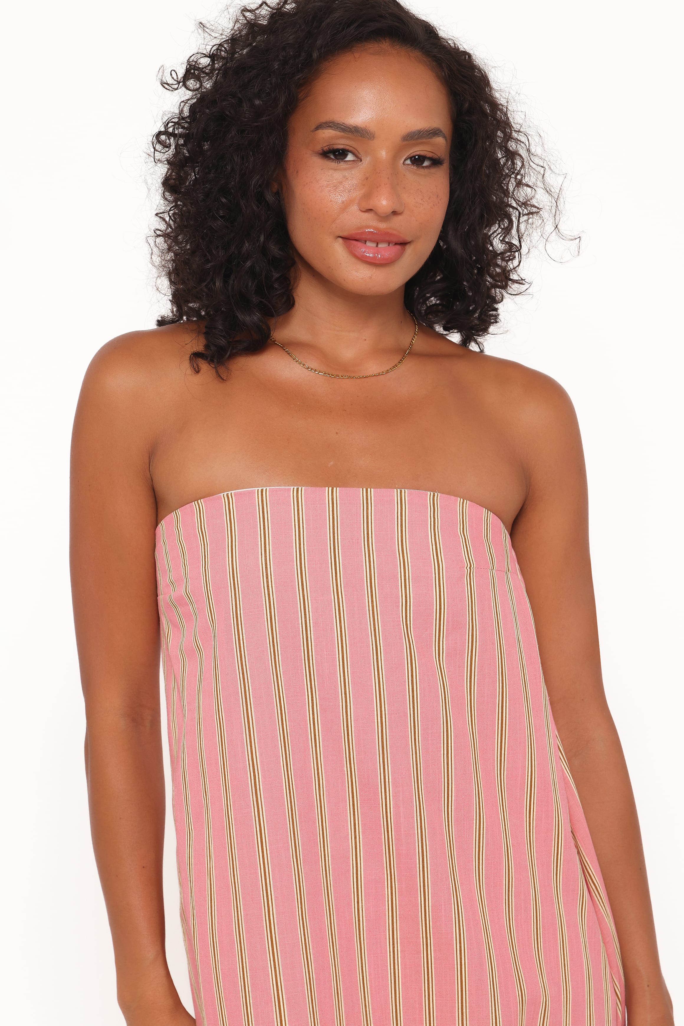 Petal and Pup USA DRESSES Soph Strapless Maxi Dress - Pink Stripe