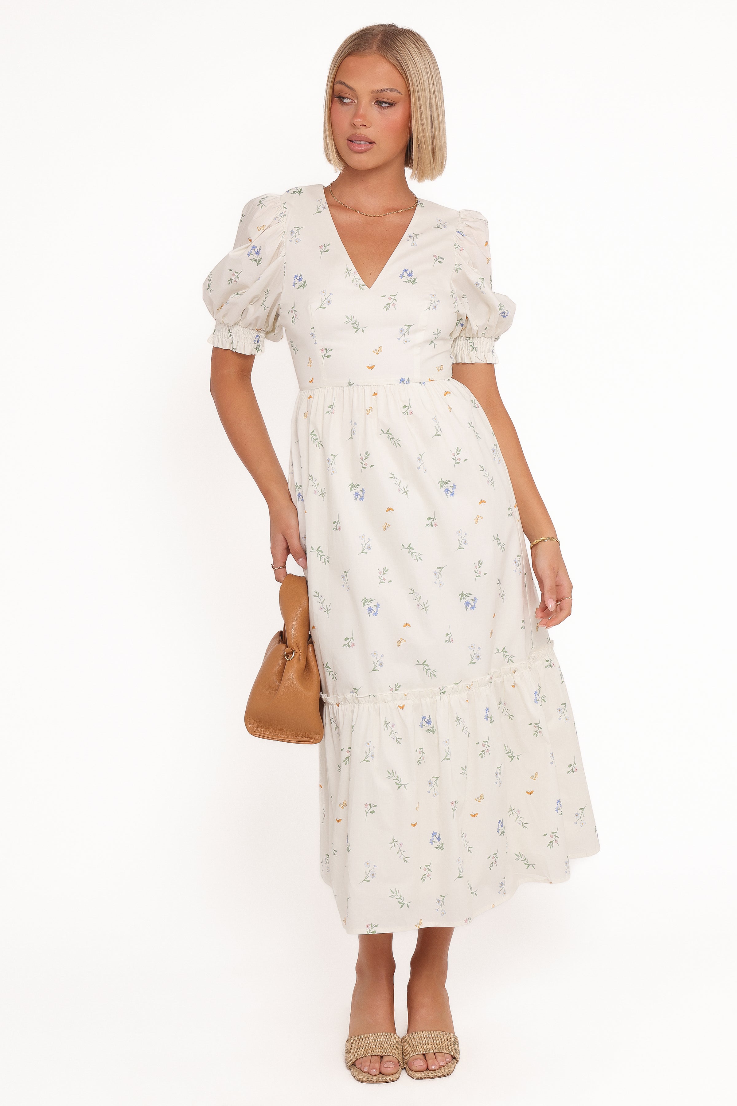 Petal and Pup USA DRESSES Steele Puff Sleeve Midi Dress - Floral