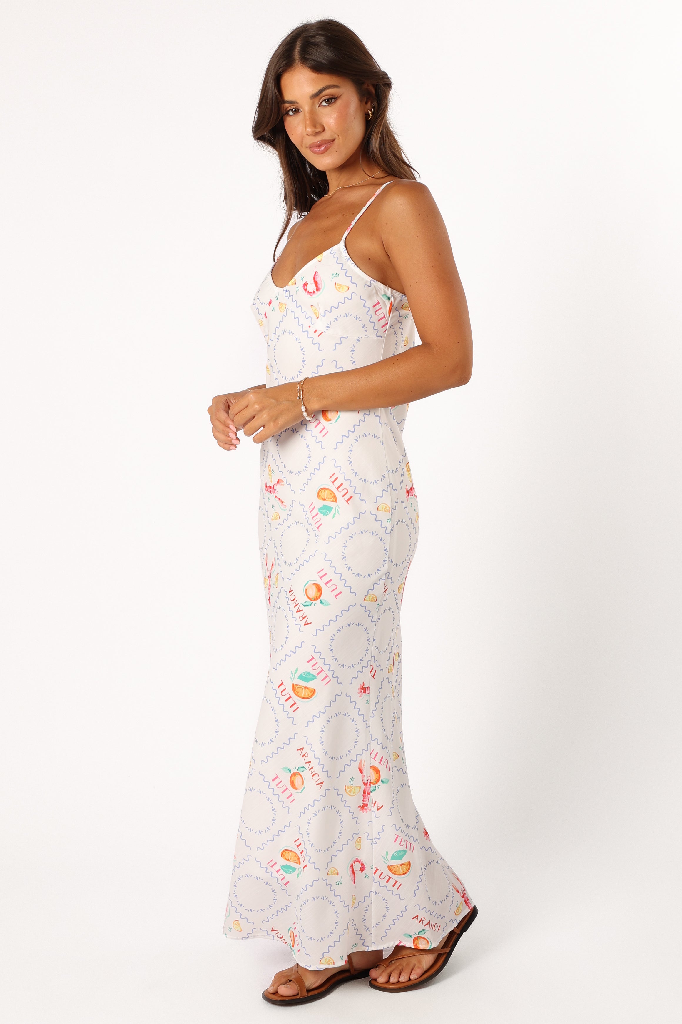 Petal and Pup USA DRESSES Surri Midi Slip Dress - White