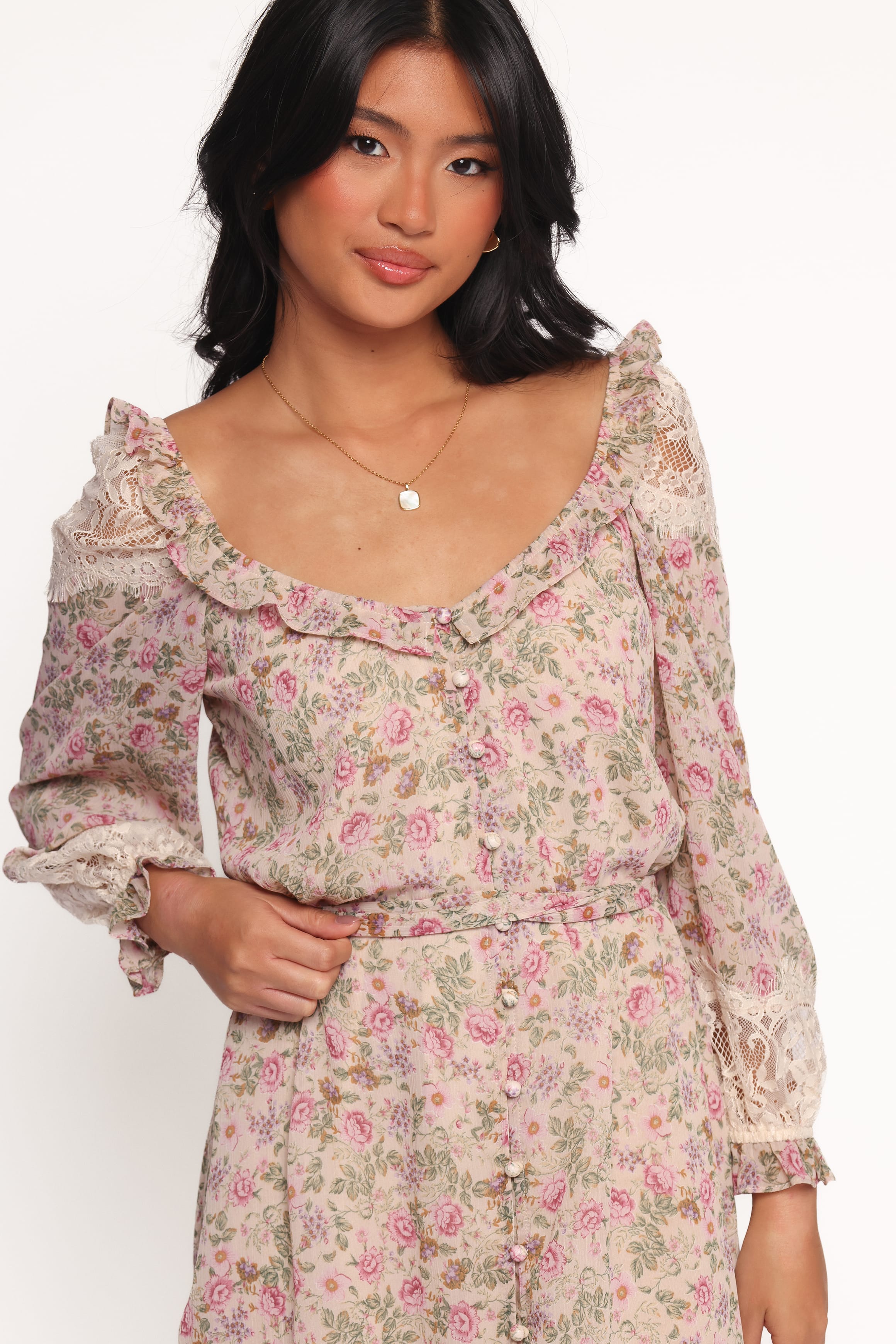 Petal and Pup USA DRESSES Sylvia Long Sleeve Mini Dress - Ivory Multi (Hold for Amazon)