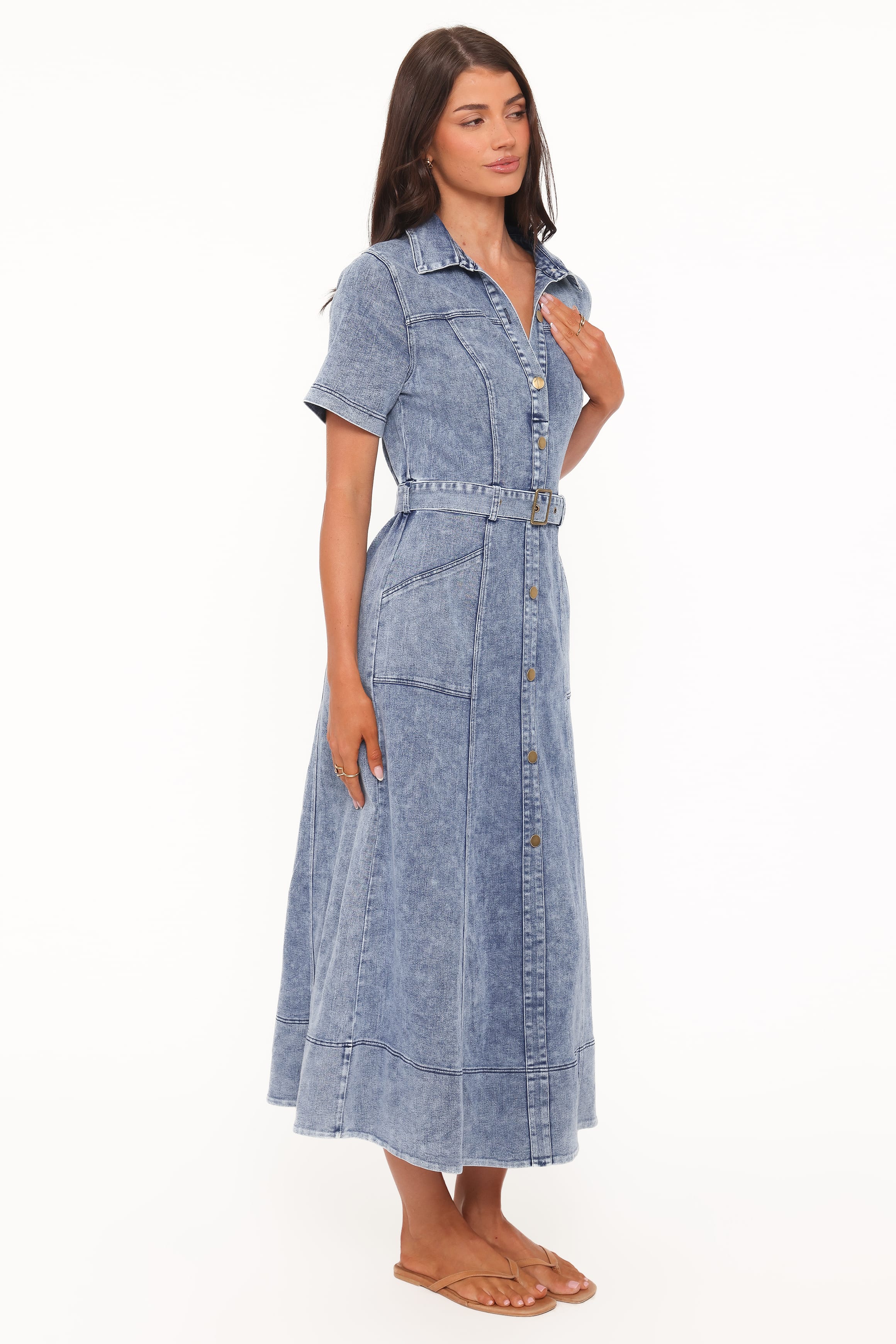 Petal and Pup USA DRESSES Tamara Maxi Dress - Med Denim