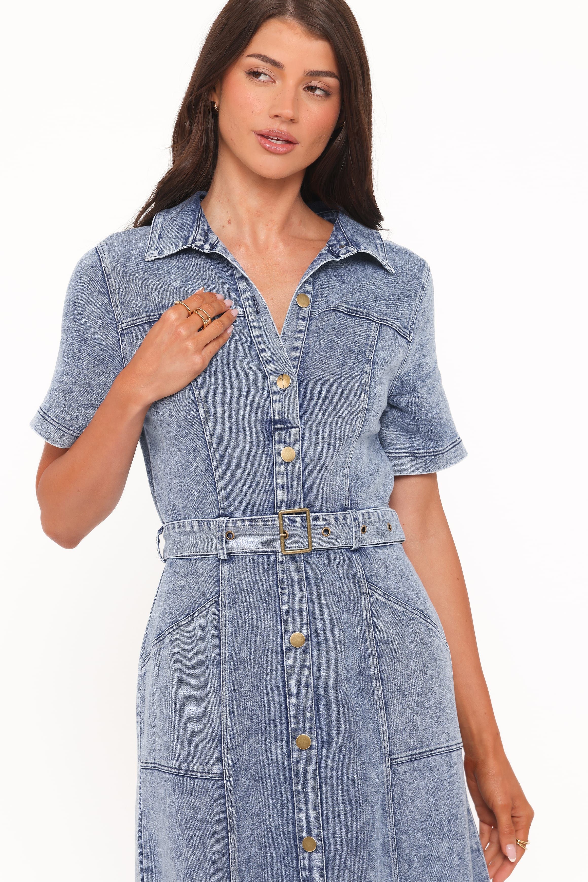 Petal and Pup USA DRESSES Tamara Maxi Dress - Med Denim