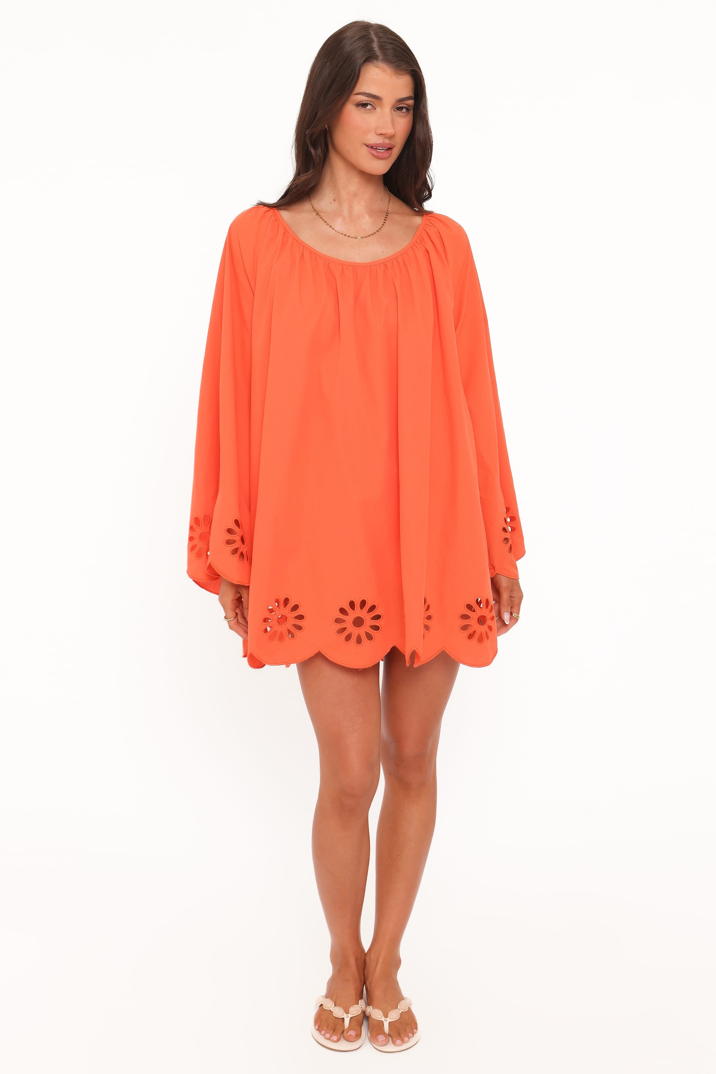 Petal and Pup USA DRESSES Tampa Long Sleeve Mini Dress - Orange
