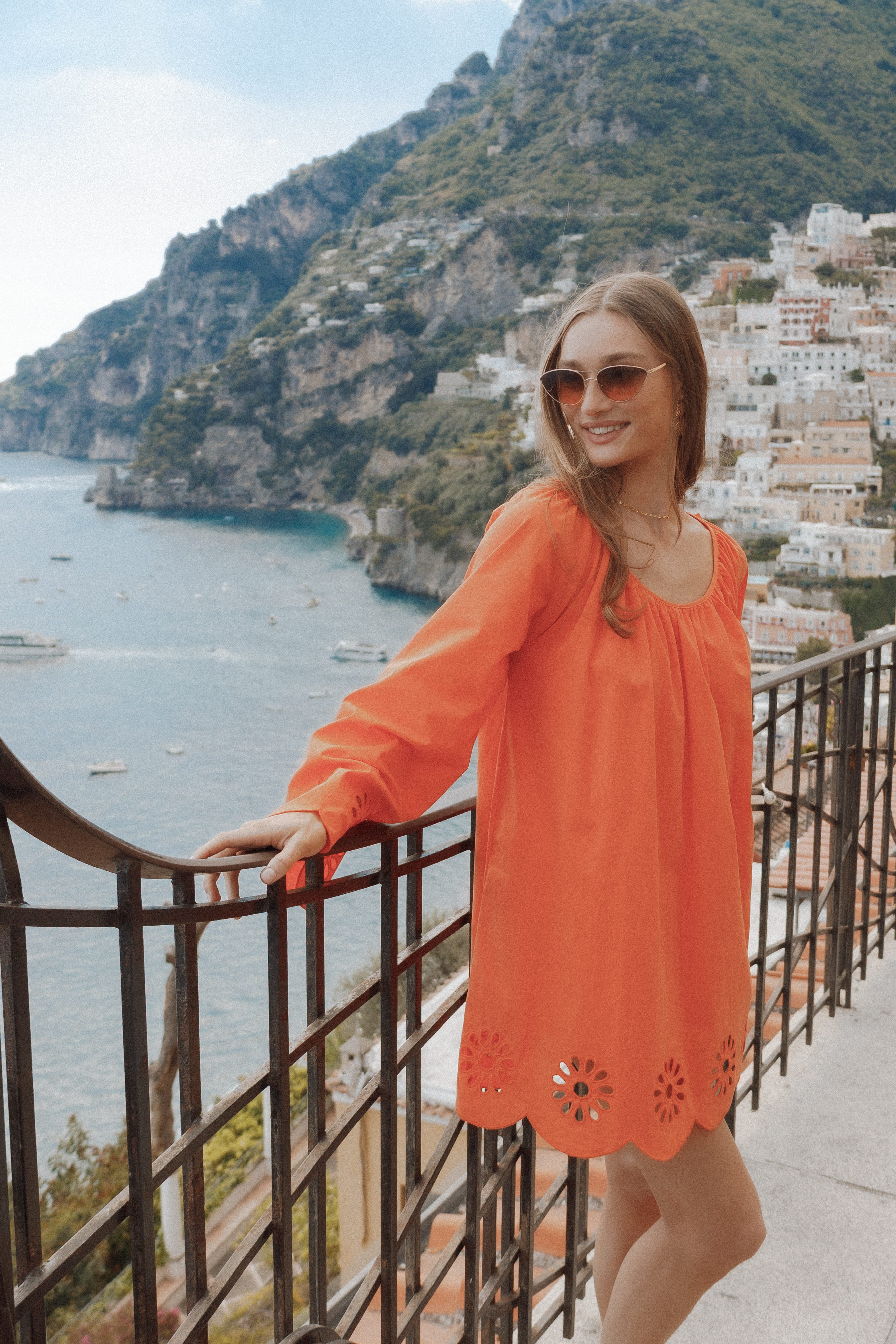 Petal and Pup USA DRESSES Tampa Long Sleeve Mini Dress - Orange