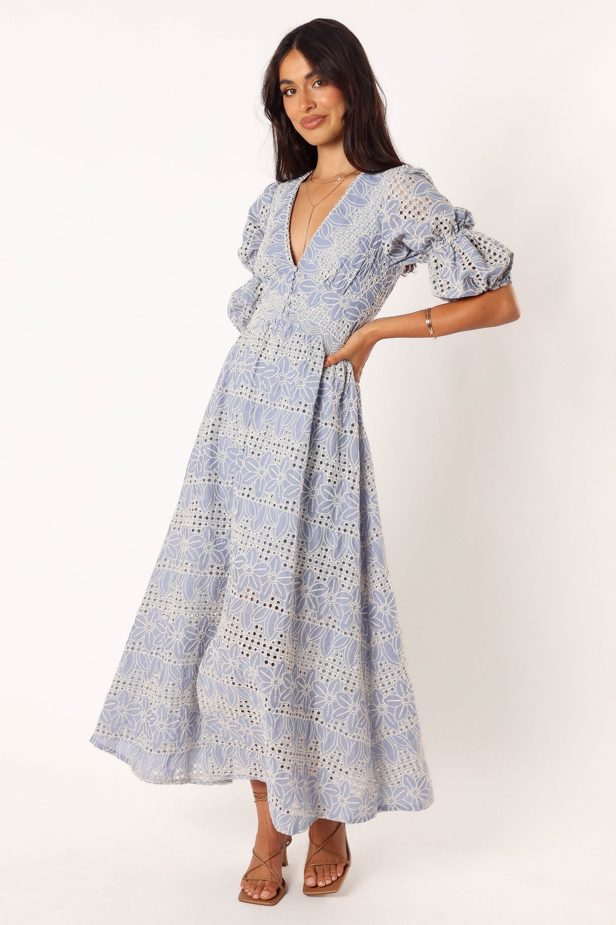 knee length dresses for ladies Tani Midi Dress - Blue