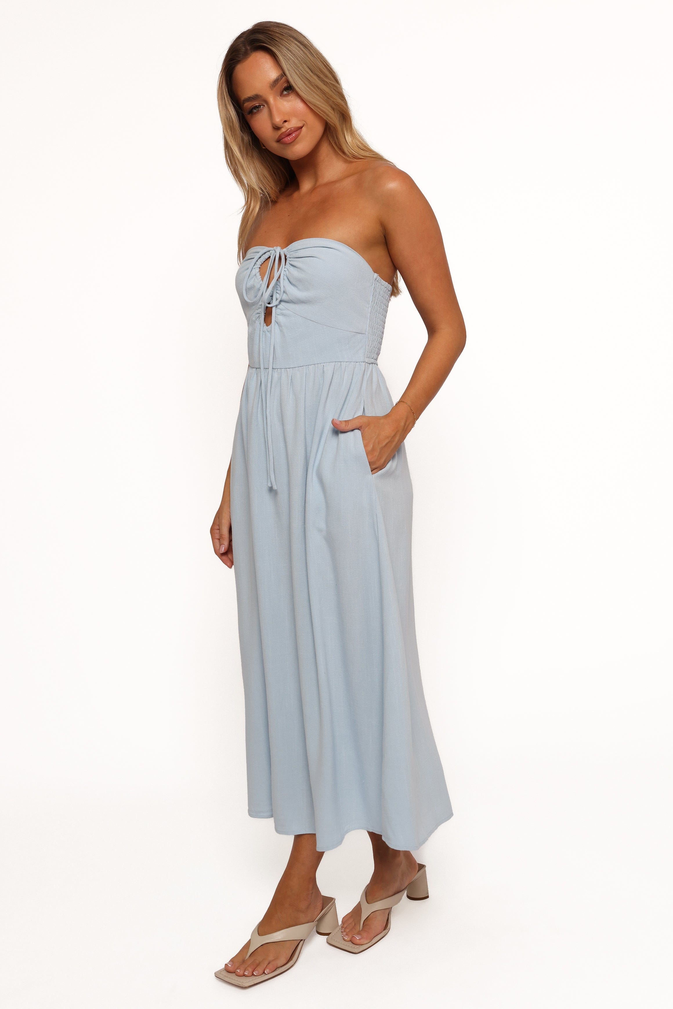 Petal and Pup USA DRESSES Tanner Midi Dress - Light Blue (Hold for Rack)