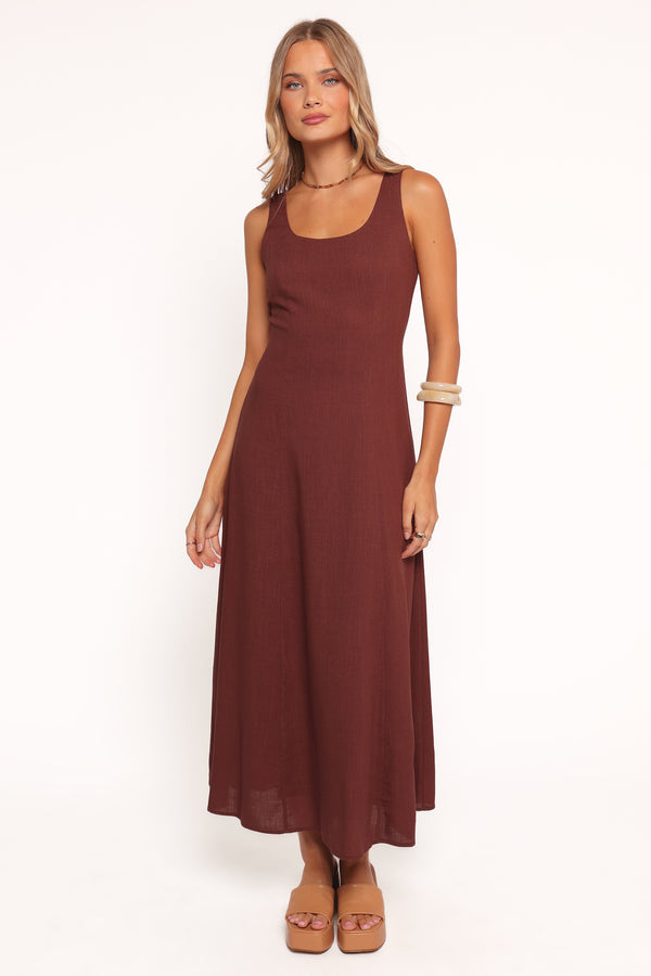 Petal and Pup USA DRESSES Tatum Maxi Dress - Chocolate