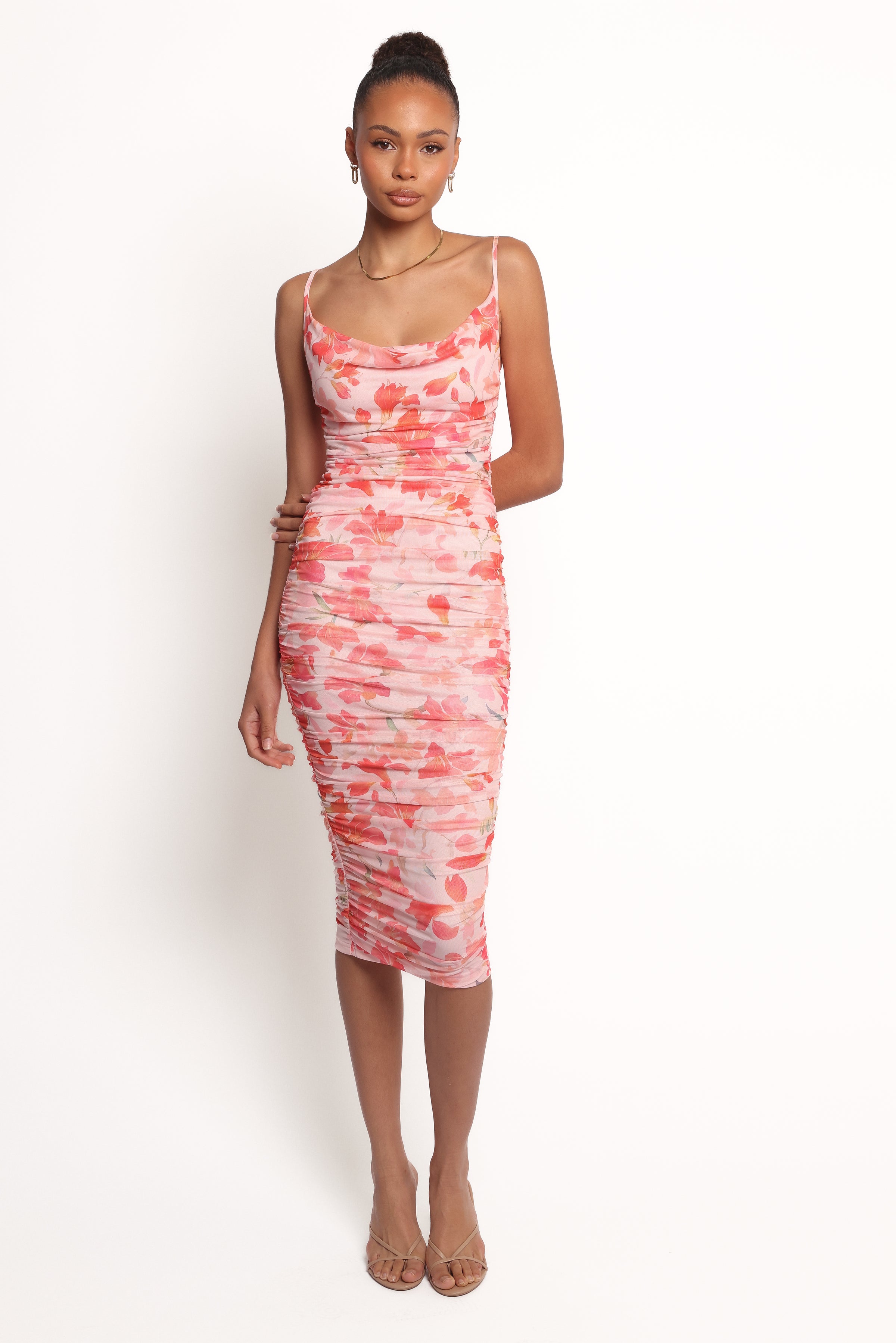 Petal and Pup USA DRESSES Tempest Midi Dress - Pink Floral (Hold for Amazon)