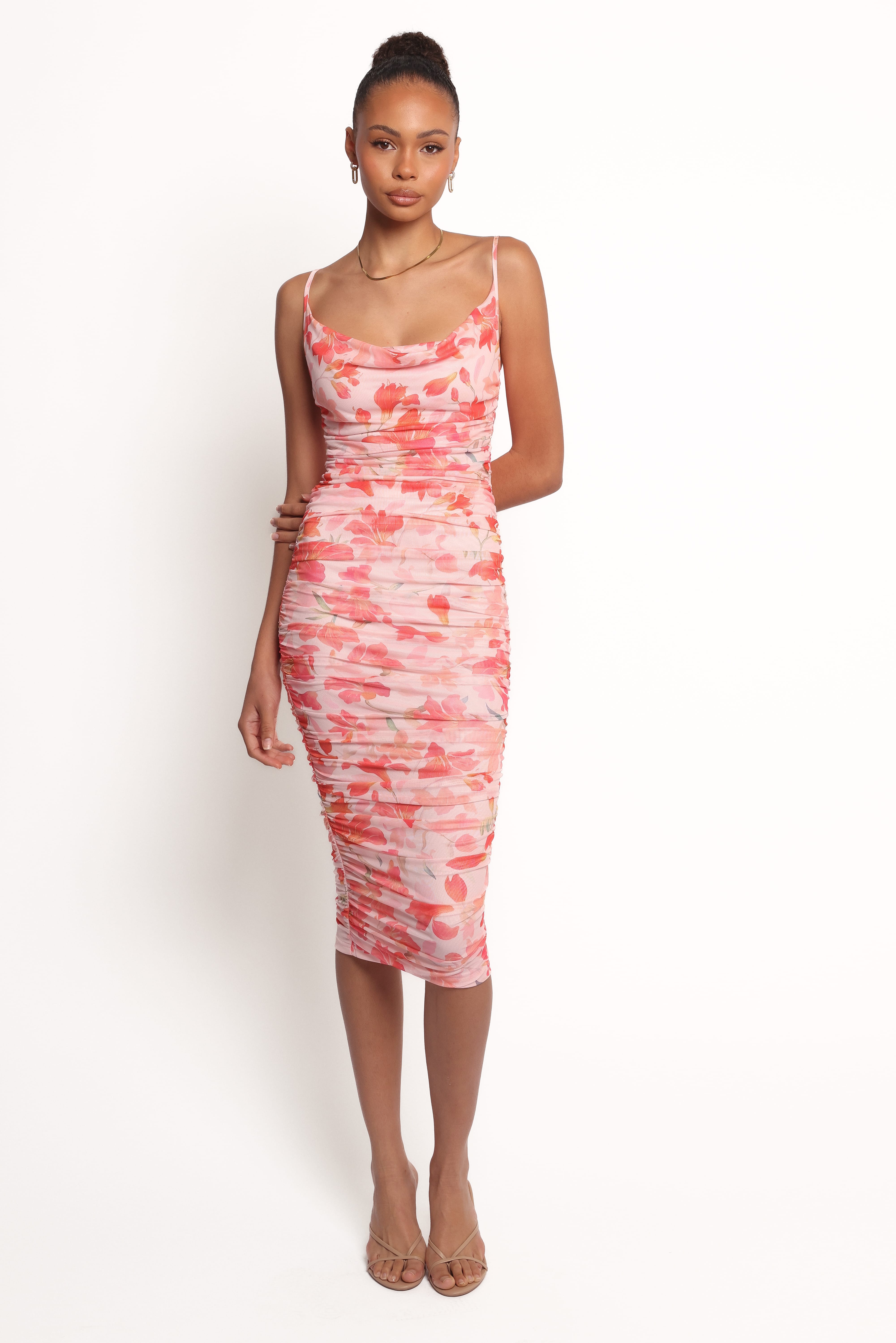 Petal and Pup USA DRESSES Tempest Midi Dress - Pink Floral (Hold for Amazon)